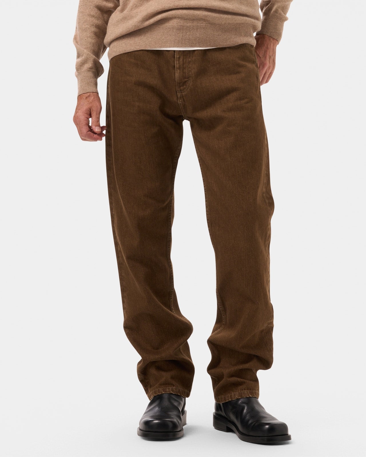 LAFAURIE BRADY jean droit marron fauve denim coton