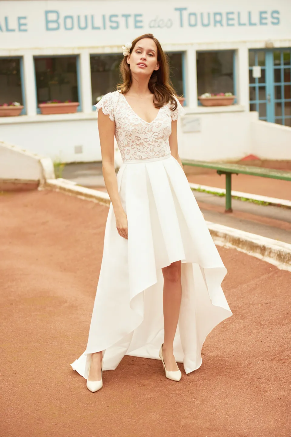 Maison Floret Sur-mesure Milton robe de mariée satin dentelle