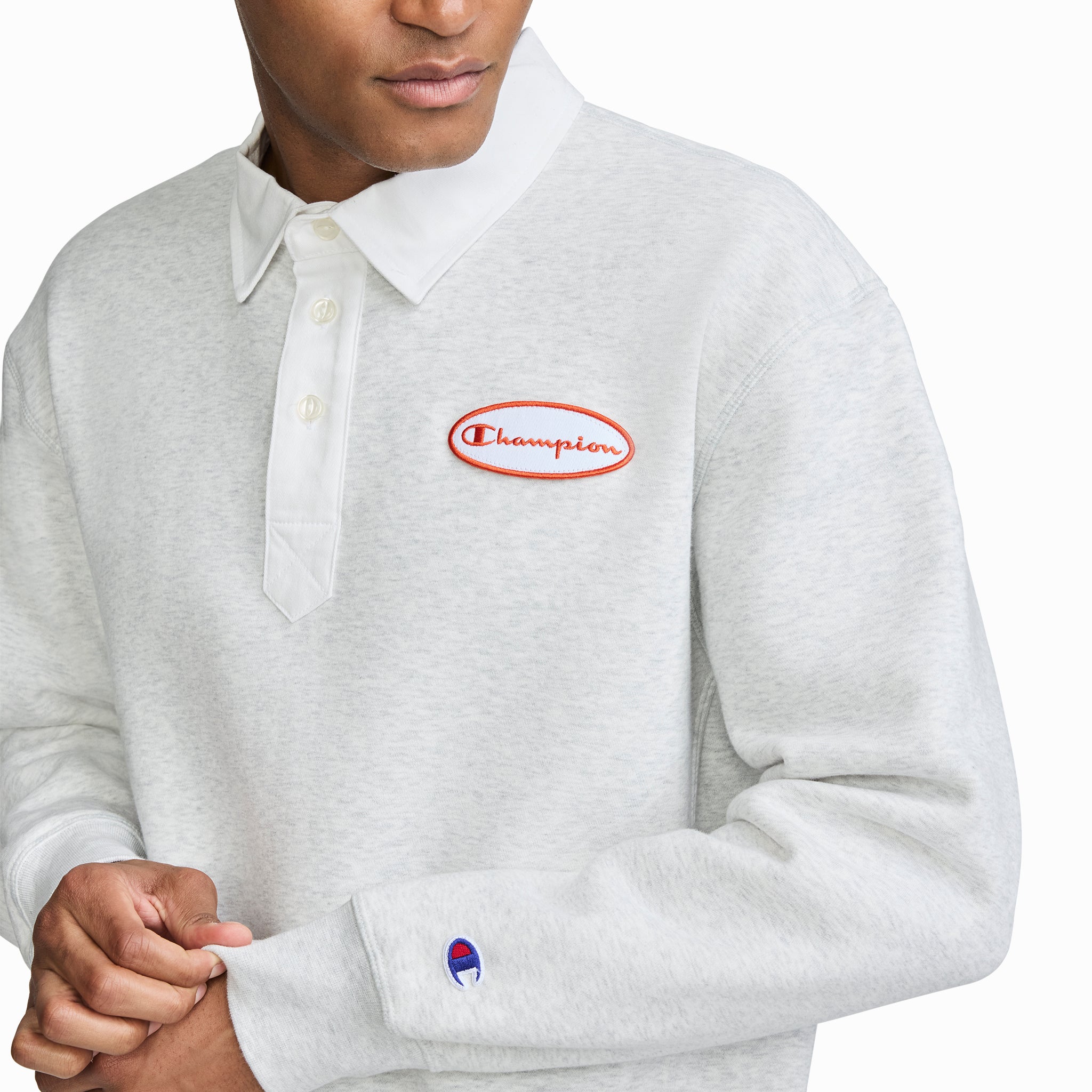 Champion Fleece Rugby sweat Platinum Silver Heather