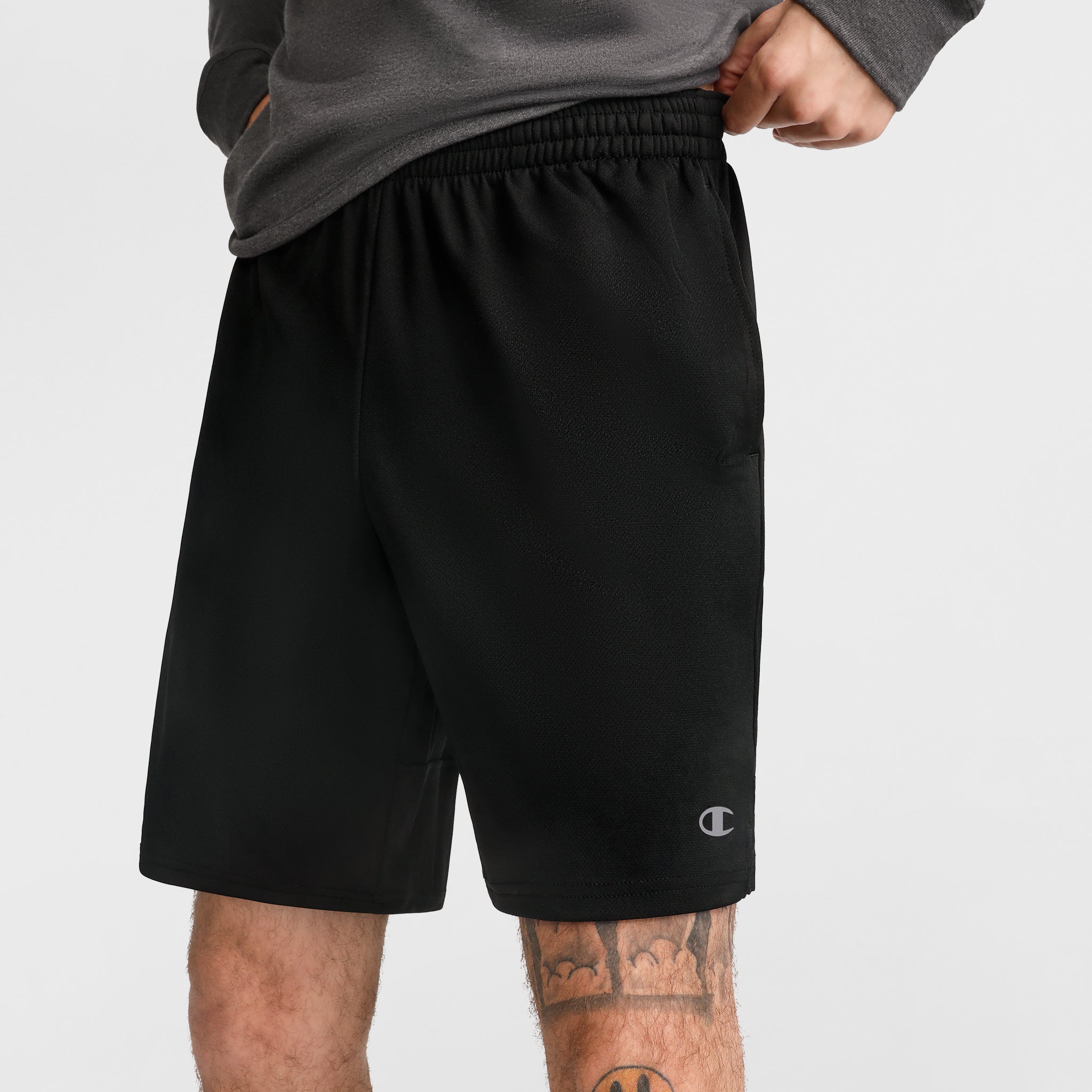 Champion 10" Short Sport Homme Noir Double Dry