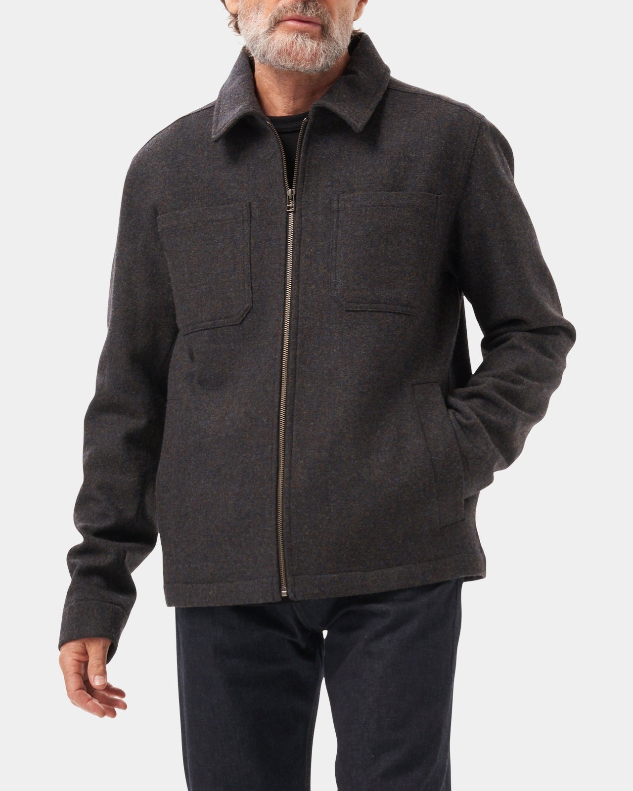 LAFAURIE RIVOLI blouson tweed navy kaki laine vierge