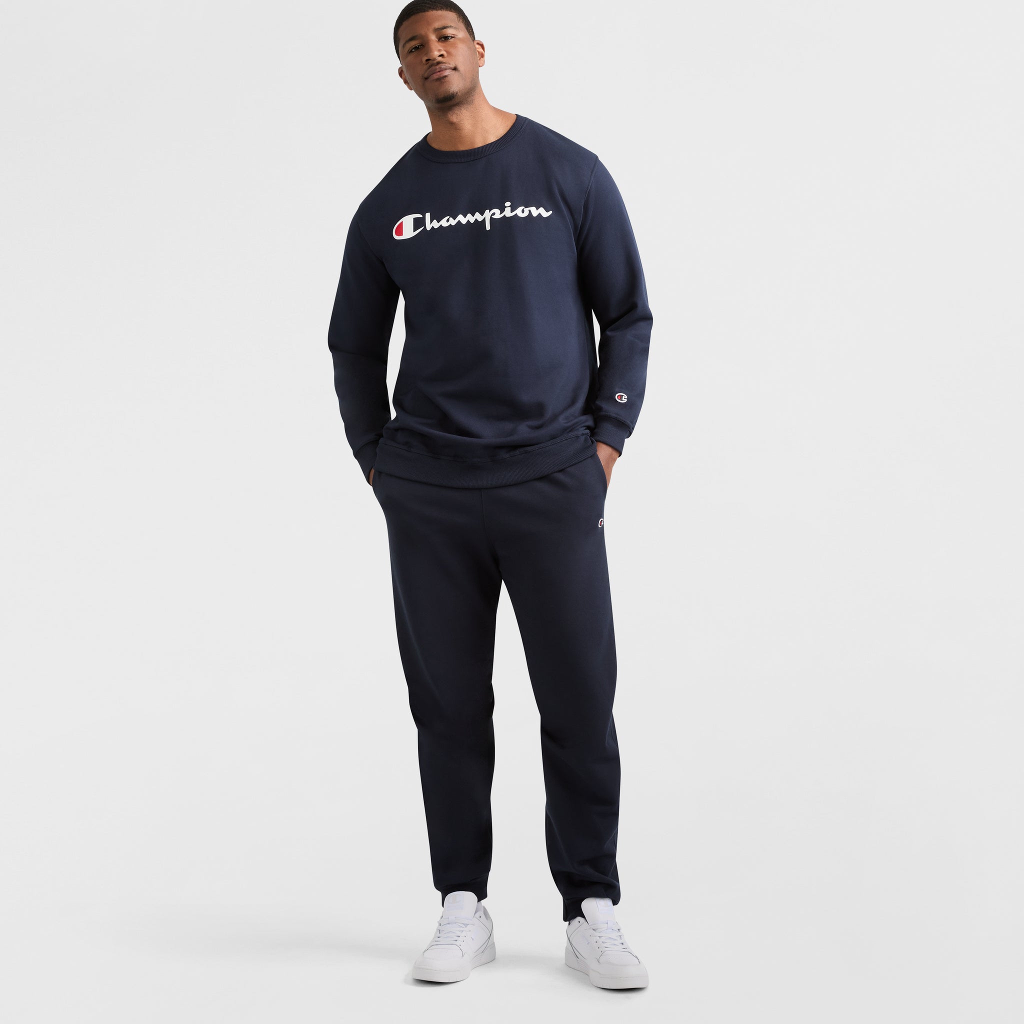 Champion Powerblend Jogger C Logo homme bleu marine grande taille