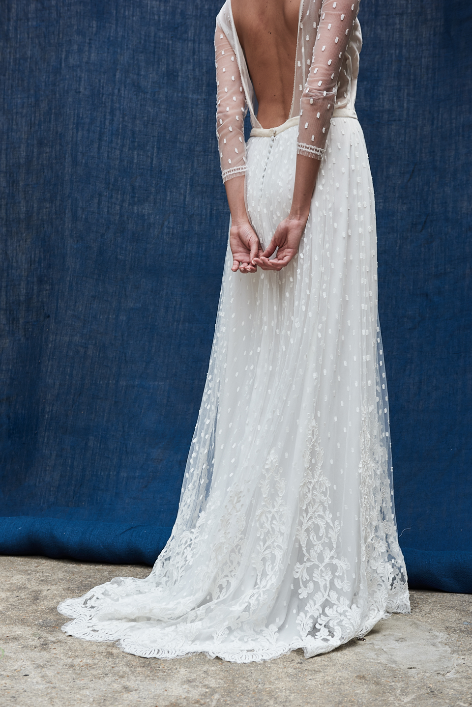 Maison Floret Sur-mesure Kent robe de mariée tulle plumetis
