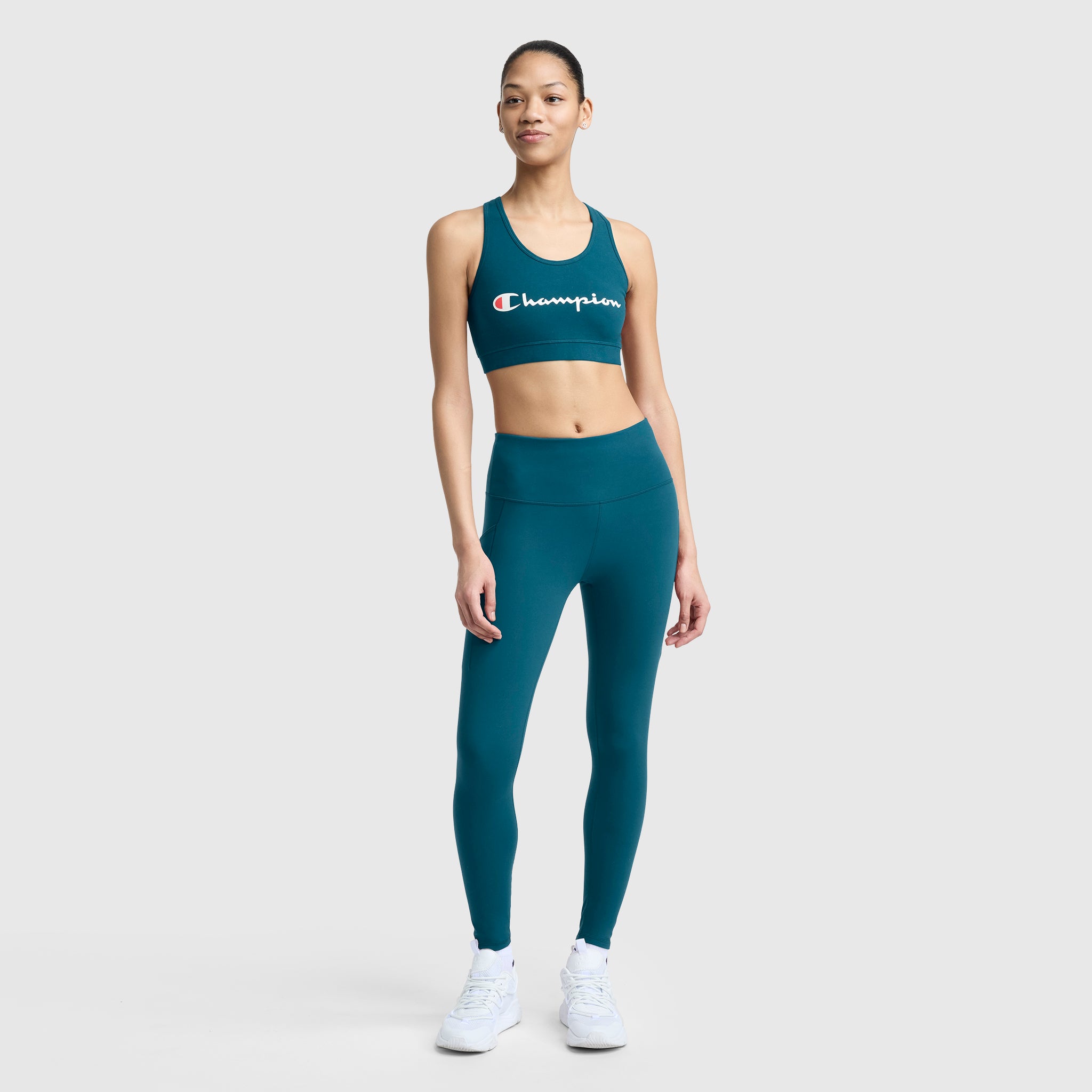 Champion Leggings C Logo legging vert Deep Teal poches