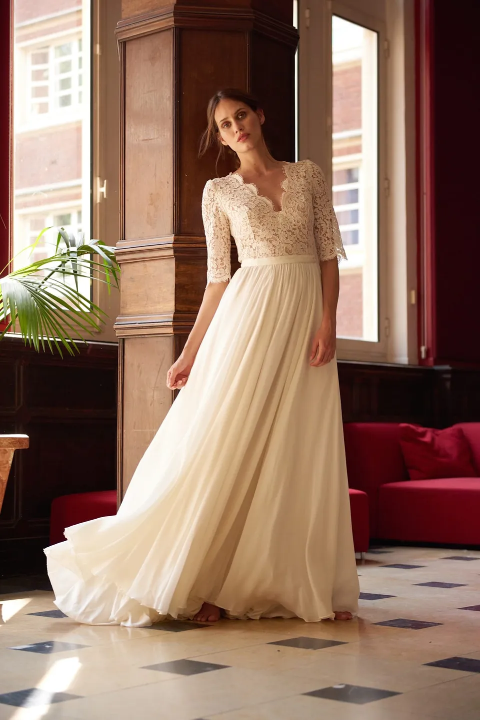 Maison Floret Sur-mesure Spencer robe dentelle Calais