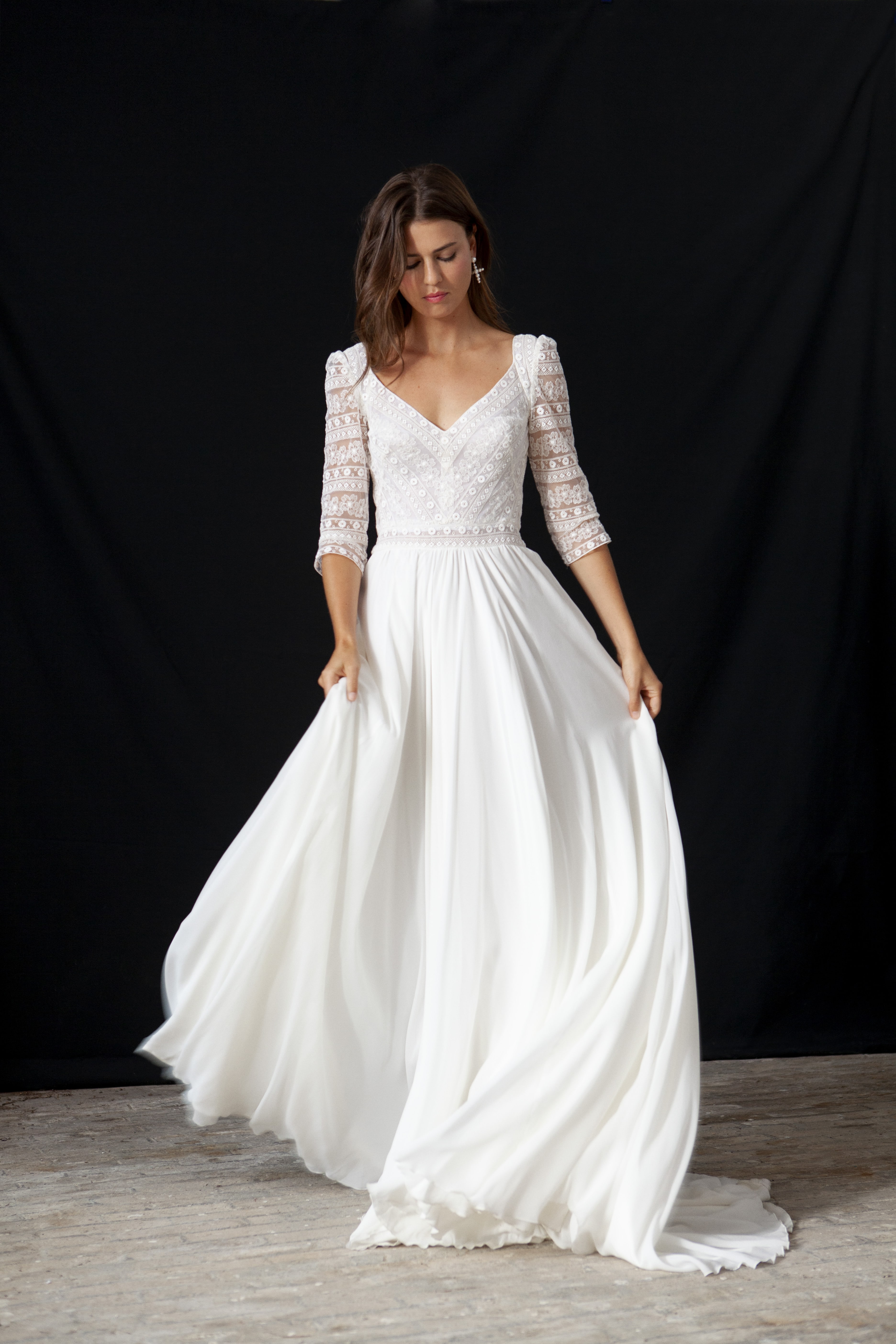 Maison Floret Sur-mesure Théodore robe dentelle coeur
