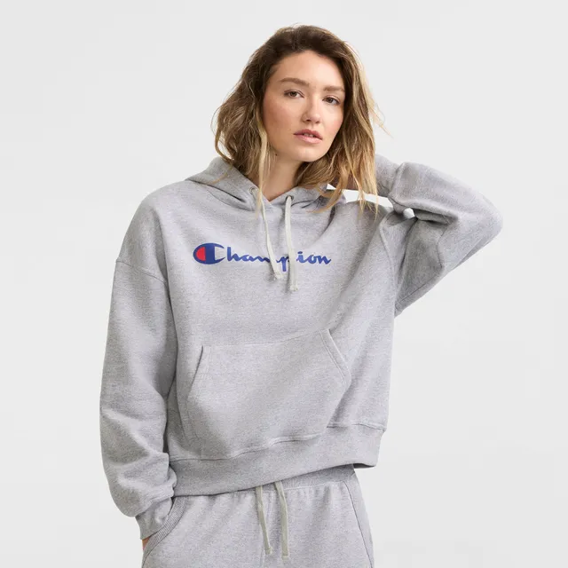 Champion Powerblend hoodie femme gris relaxed molleton
