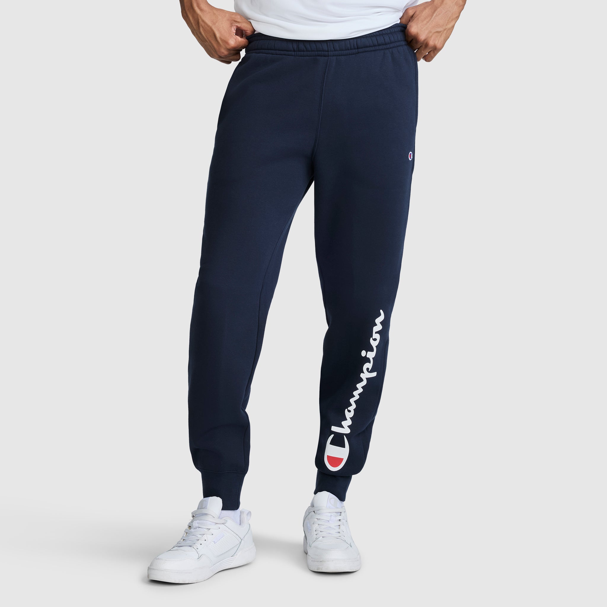 Champion Powerblend Script Logo jogging homme bleu marine