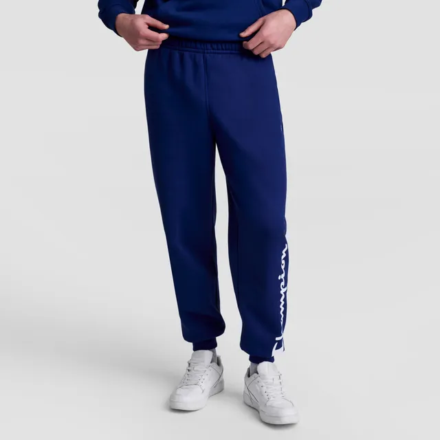 Champion Powerblend Script Logo jogging homme bleu coton