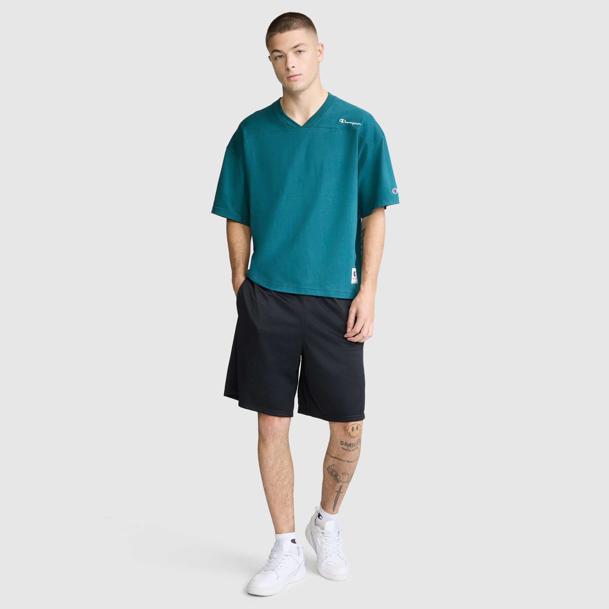 Champion Boxy T-Shirt coton manches courtes Deep Teal