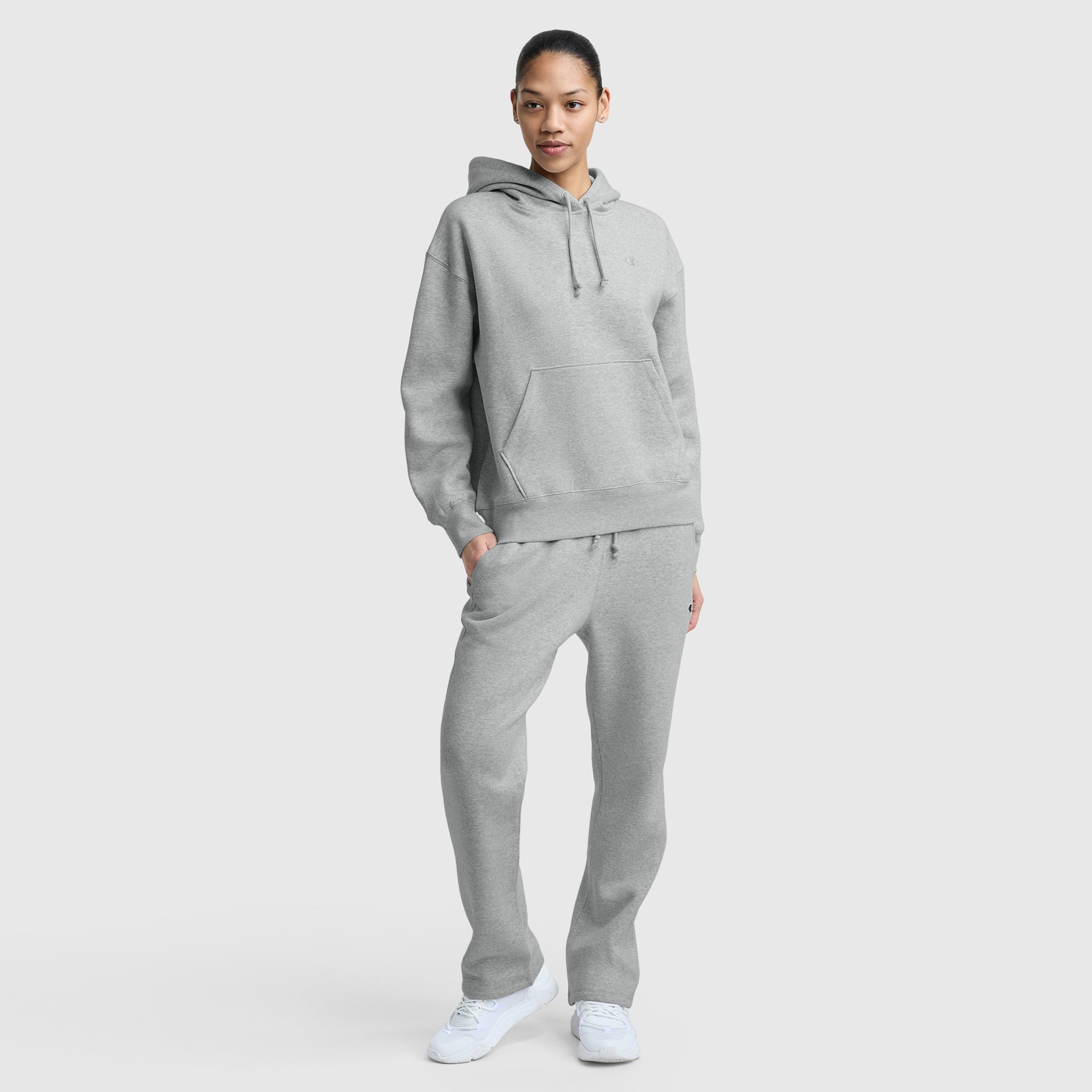 Champion Powerblend Freshman Hoodie sweat gris capuche