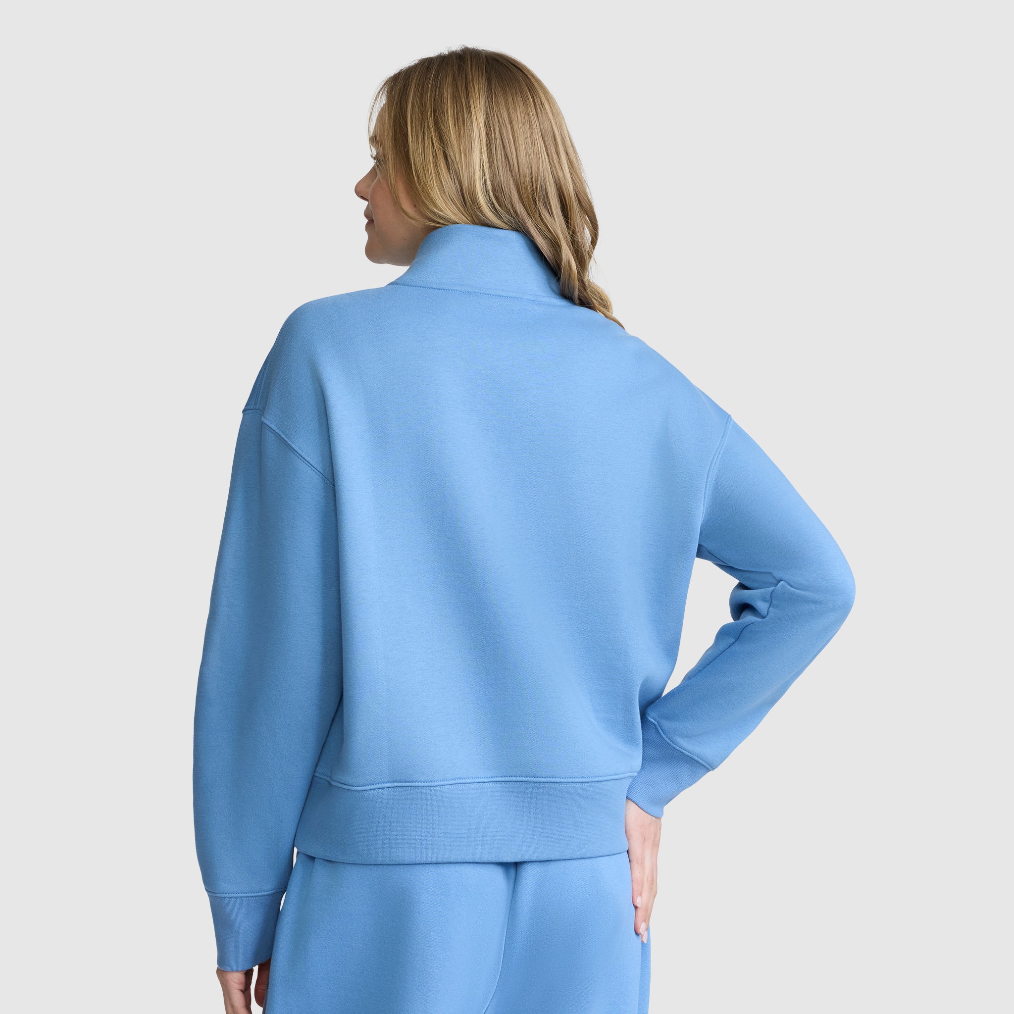 Champion Fleece Mockneck Quarter-Zip sweat Riviera bleu