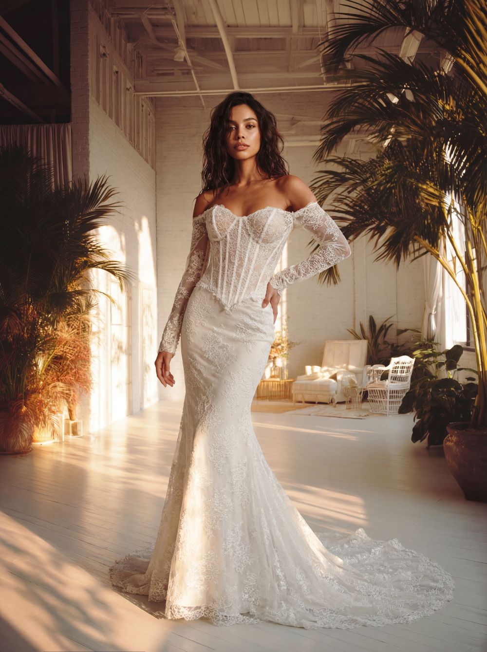 Hervé Paris Promise Priya robe de mariée blanche longue