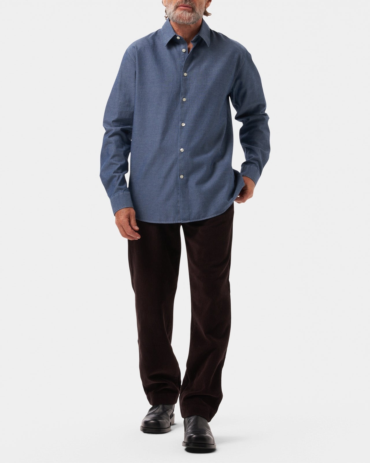 LAFAURIE MIO Denim Stone chemise homme coton coupe droite