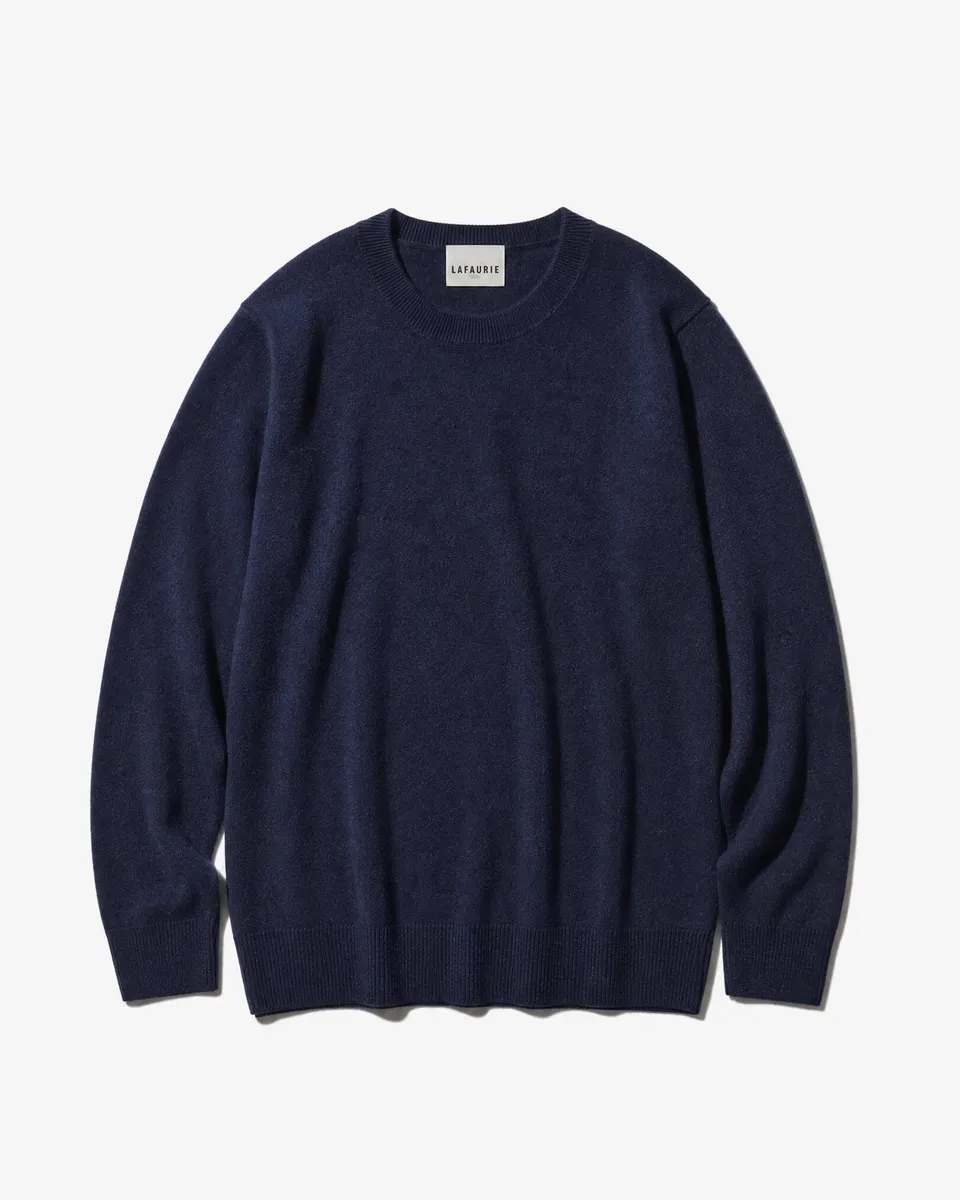 LAFAURIE Pulls GUSTAVO pull bleu orage col rond laine