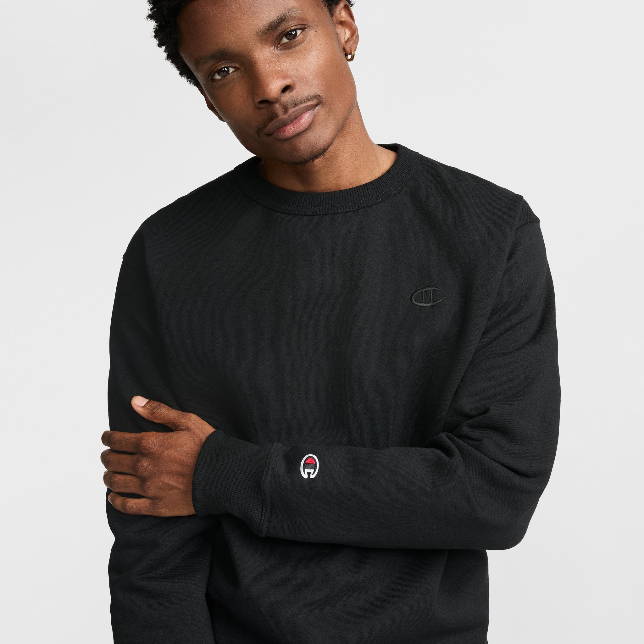 Champion Powerblend Crewneck Sweat Homme Noir Chaud