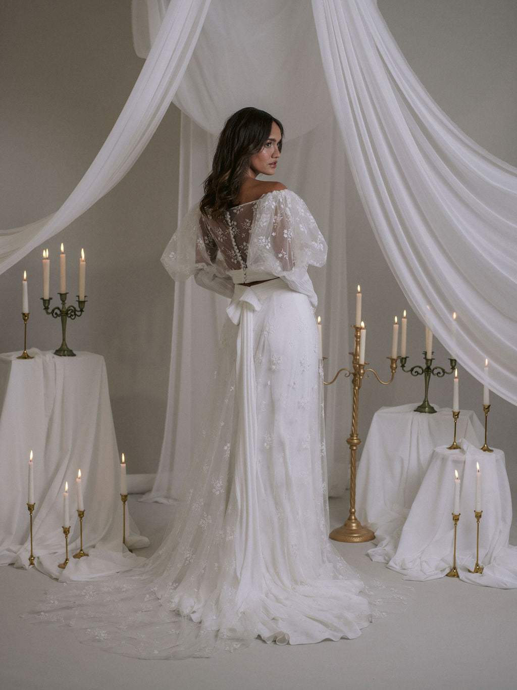 Rime Arodaky Bridal Cherry Lips ensemble top jupe brodé