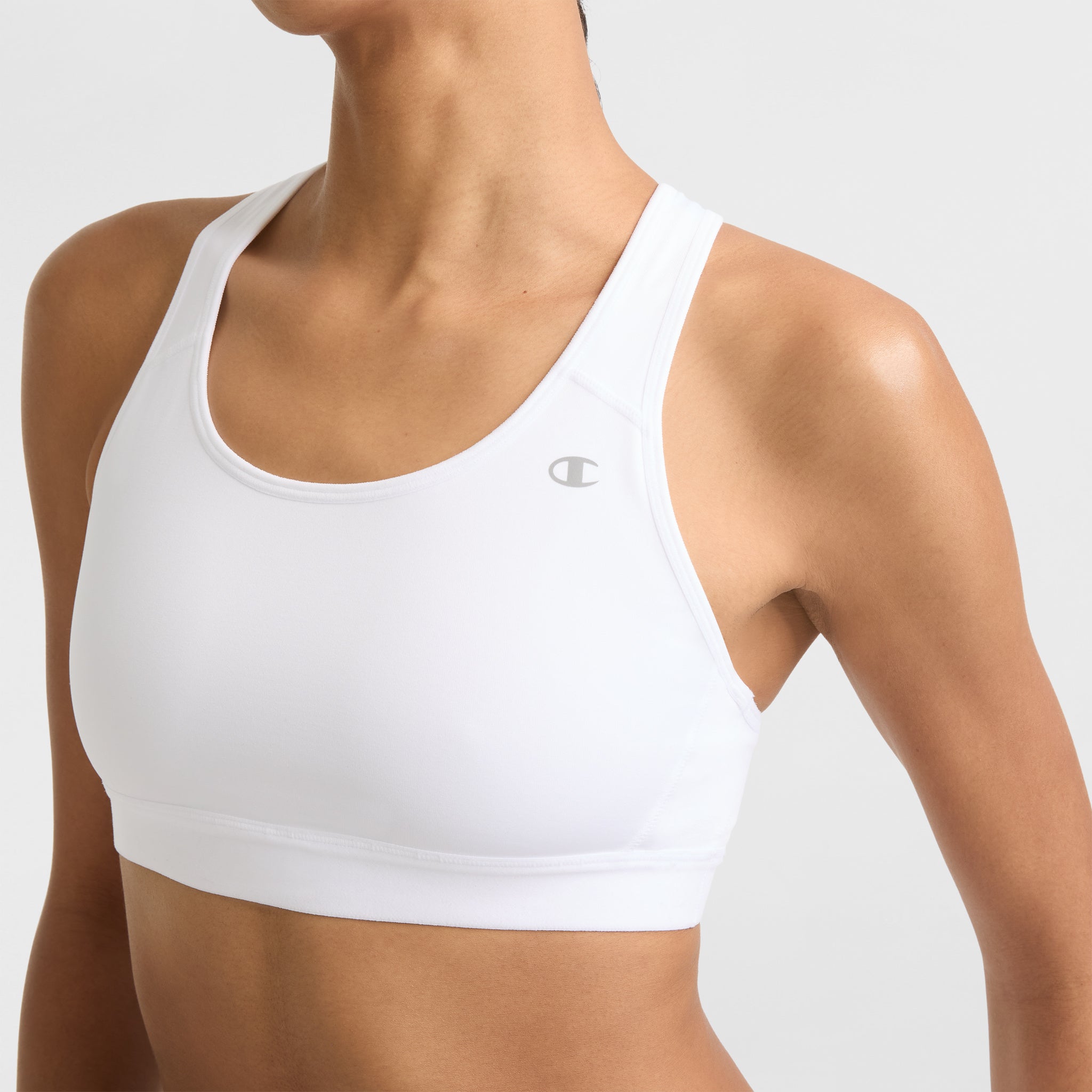 Champion Compression C Logo brassière de sport blanc maintien modéré
