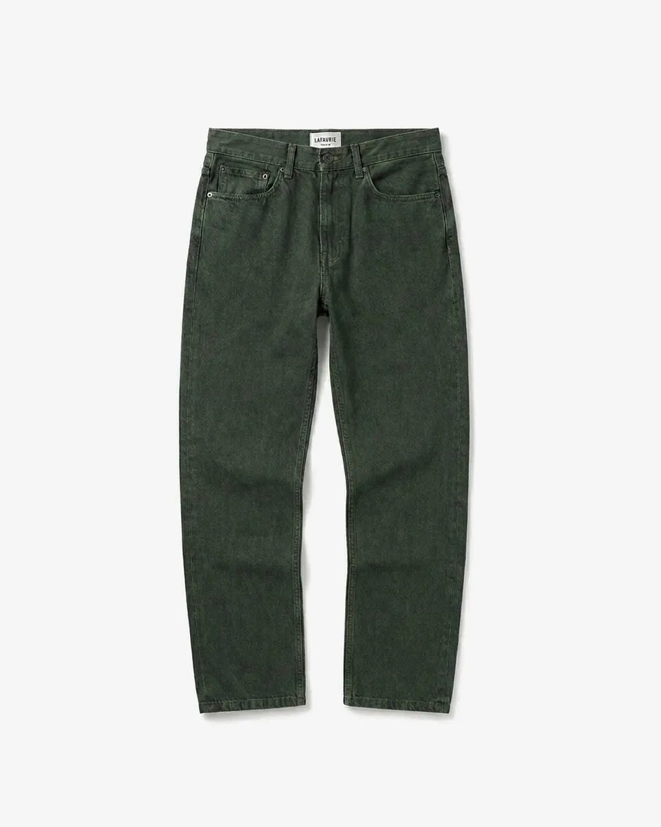 Lafaurie Brady jean droit denim kaki régiment coton