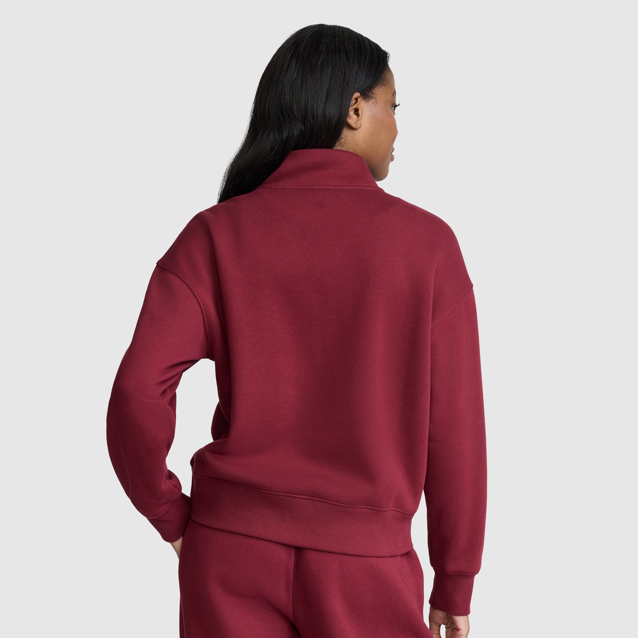 Champion Fleece Mockneck Quarter-Zip sweat Cabernet