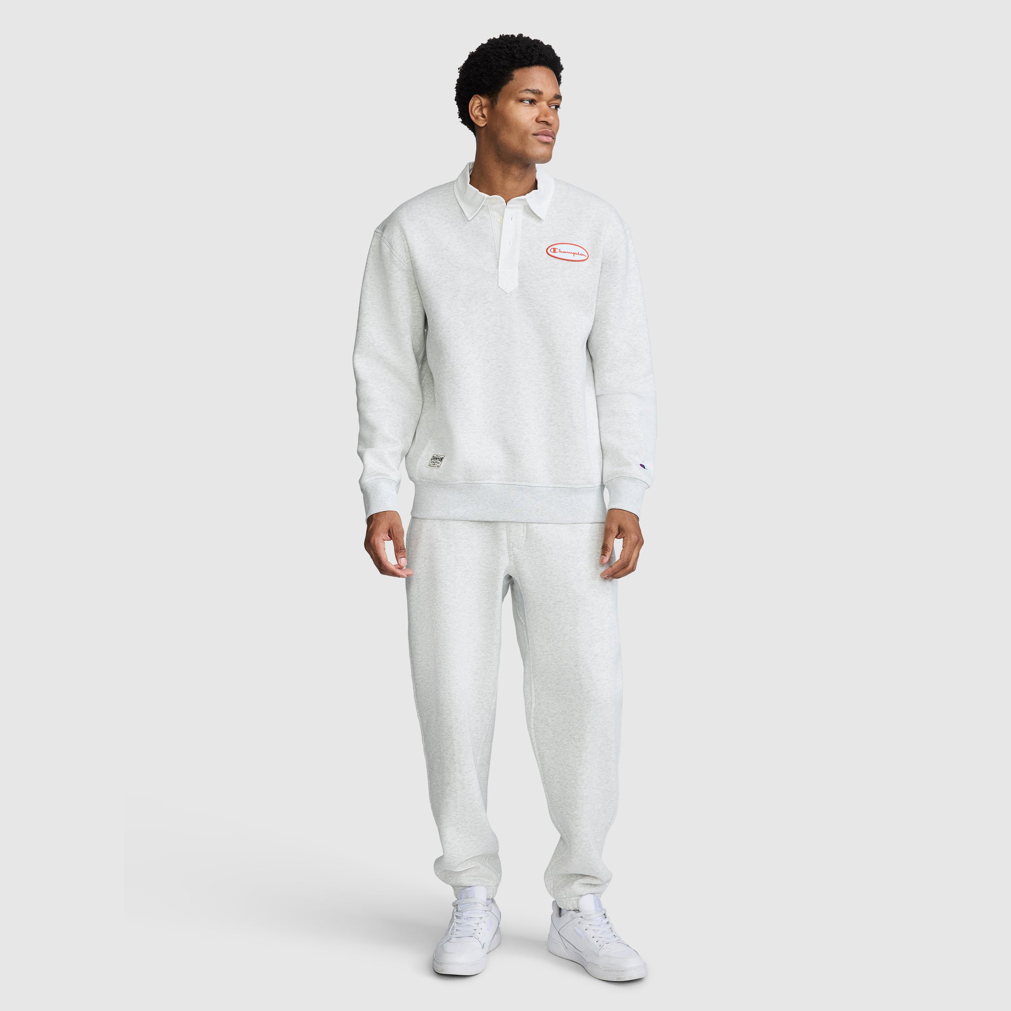 Champion Fleece Rugby sweat Platinum Silver Heather