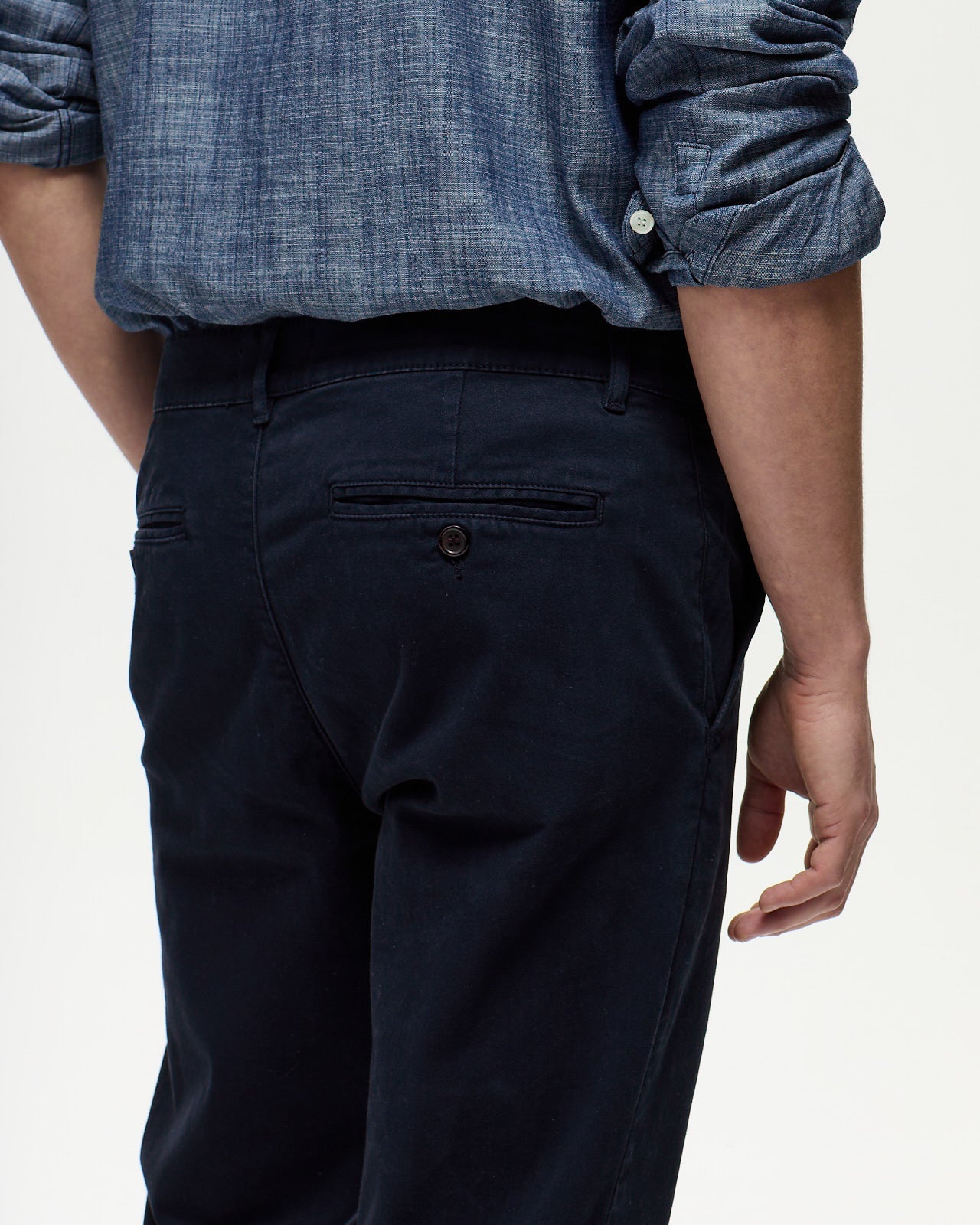 Lafaurie Albert Pantalon Chino Navy Twill Coton Ajusté