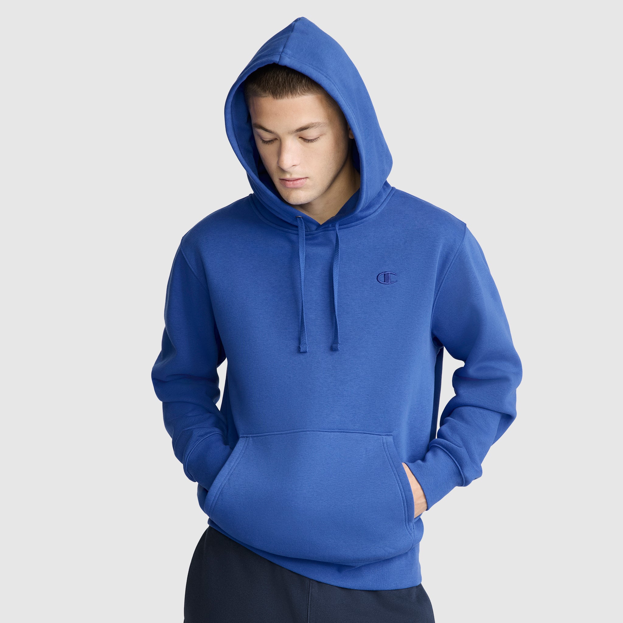 Champion Powerblend C Logo sweat à capuche bleu vif classique