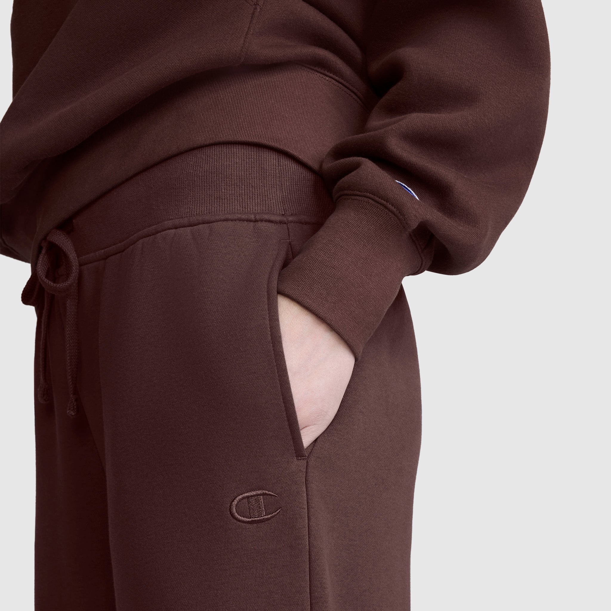 Champion Wide Leg Fleece jogging large marron Bitter Chocolate