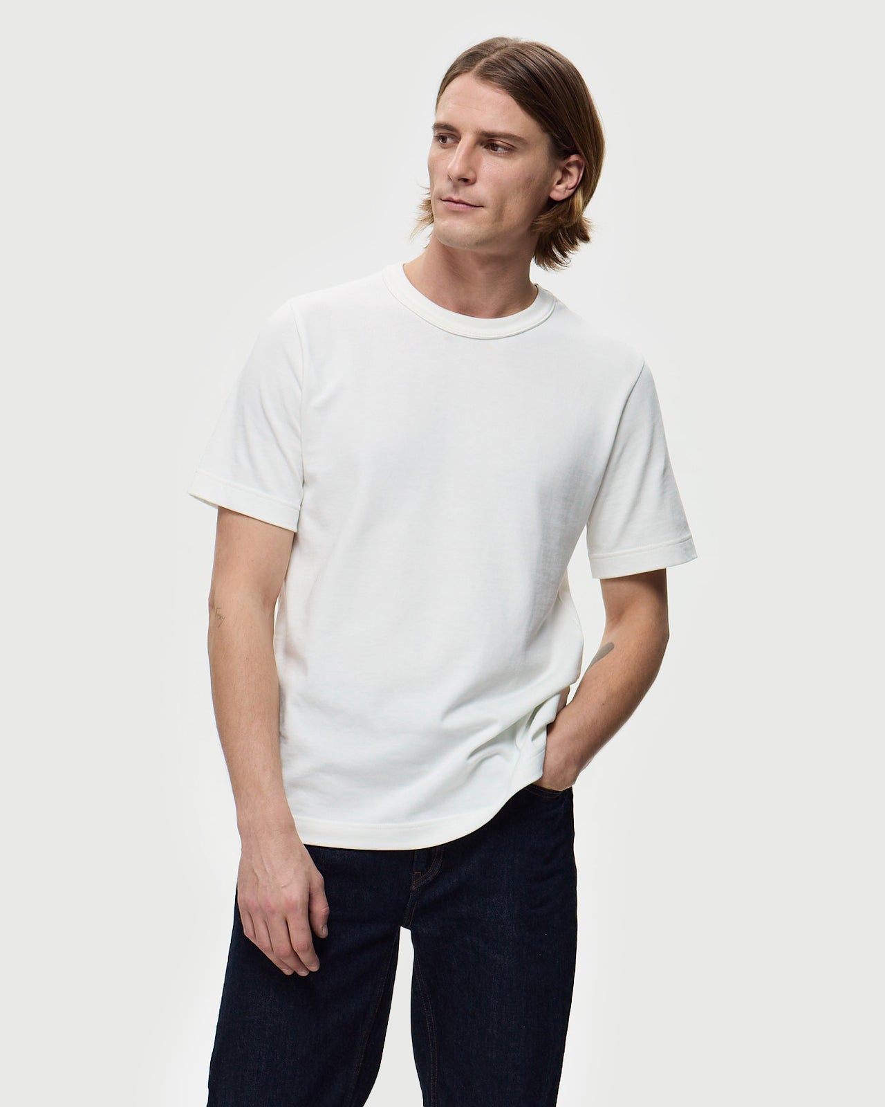 Lafaurie Darcy T-shirt Blanc Coton 210g Coupe Droite
