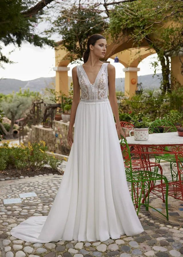 Hervé Paris My Freedom Ajaccio robe de mariée crêpe droite