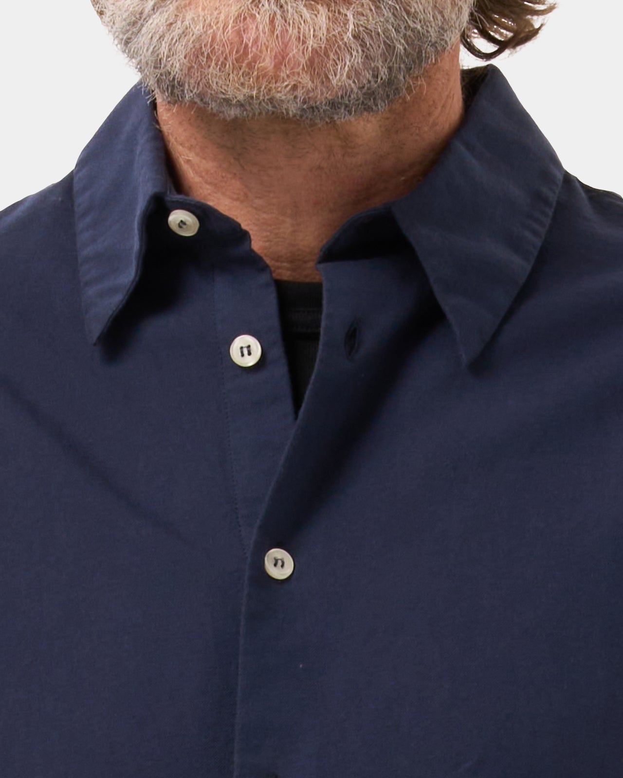 LAFAURIE HUGUES Navy chemise oxford coton coupe droite