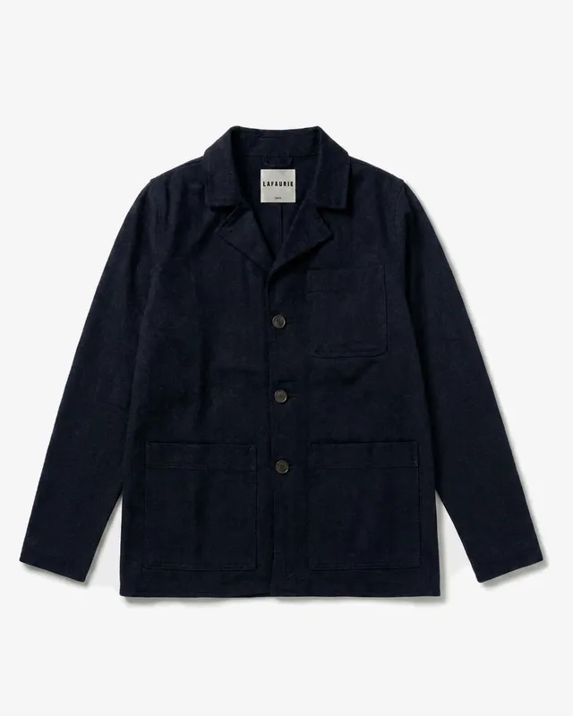 LAFAURIE ANDREU Flanelle veste navy laine vierge