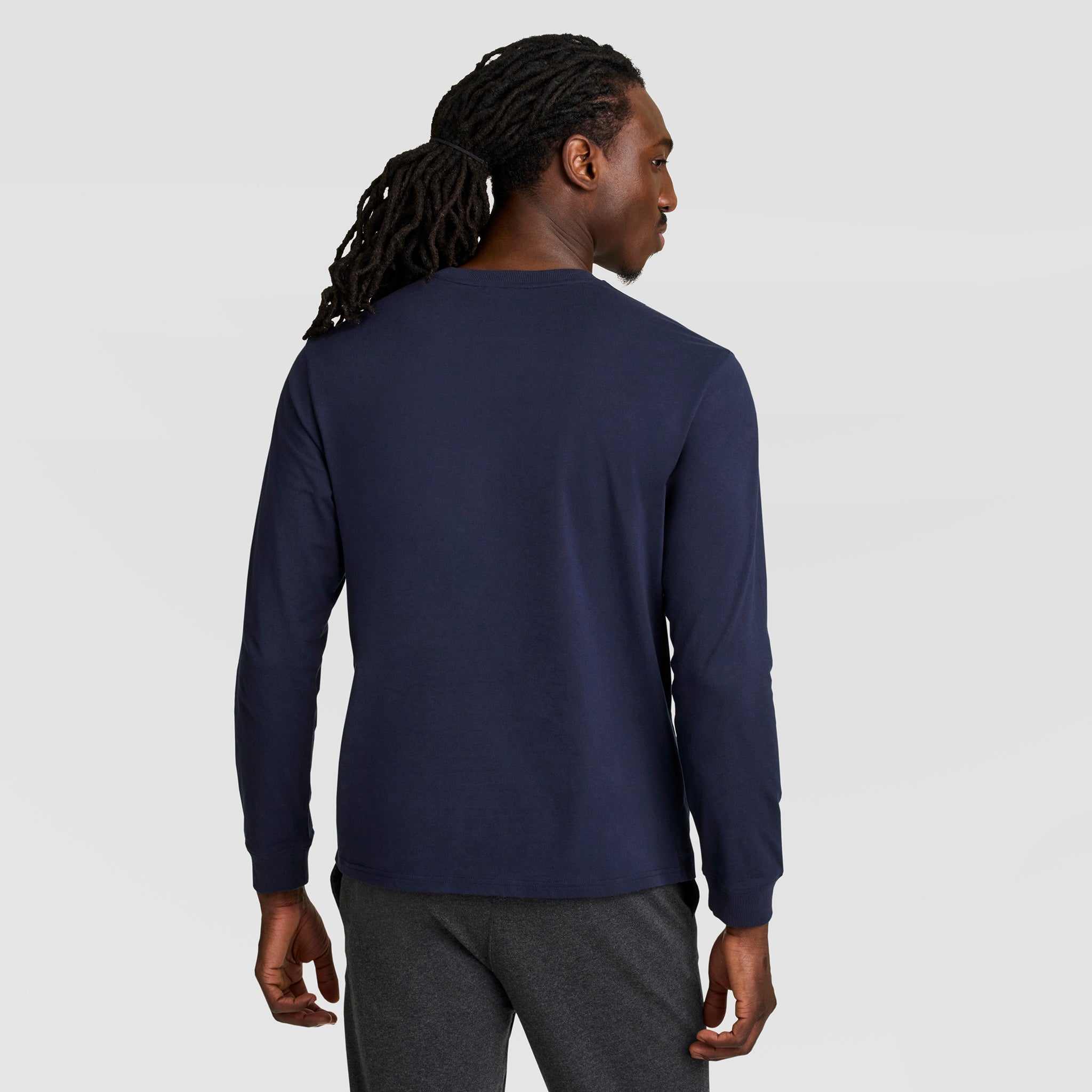 Champion Classic C Logo t-shirt manches longues bleu marine homme