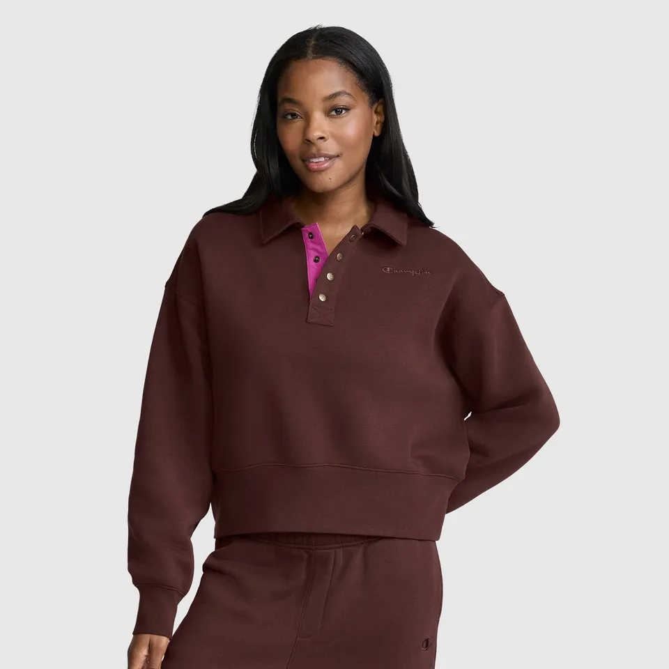 Champion Fleece Training Polo polo femme marron Bitter Chocolate