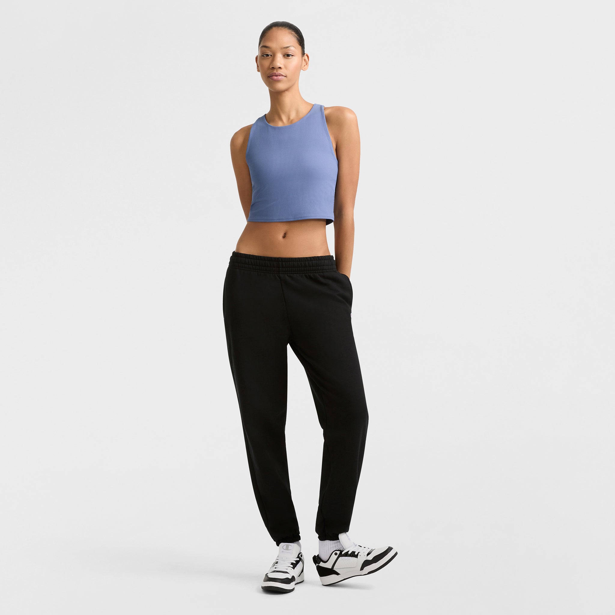 Champion Powerblend Oversized Sweatpants C Logo jogging femme Noir