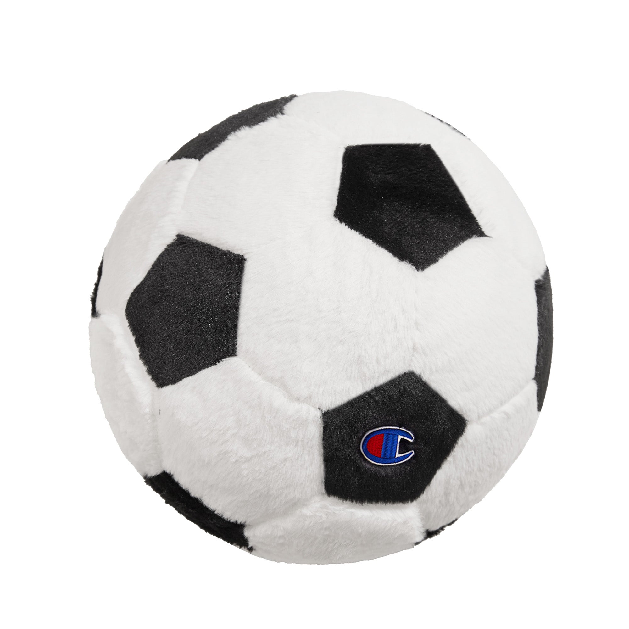 Champion Sport Coussin ballon foot noir et blanc peluche