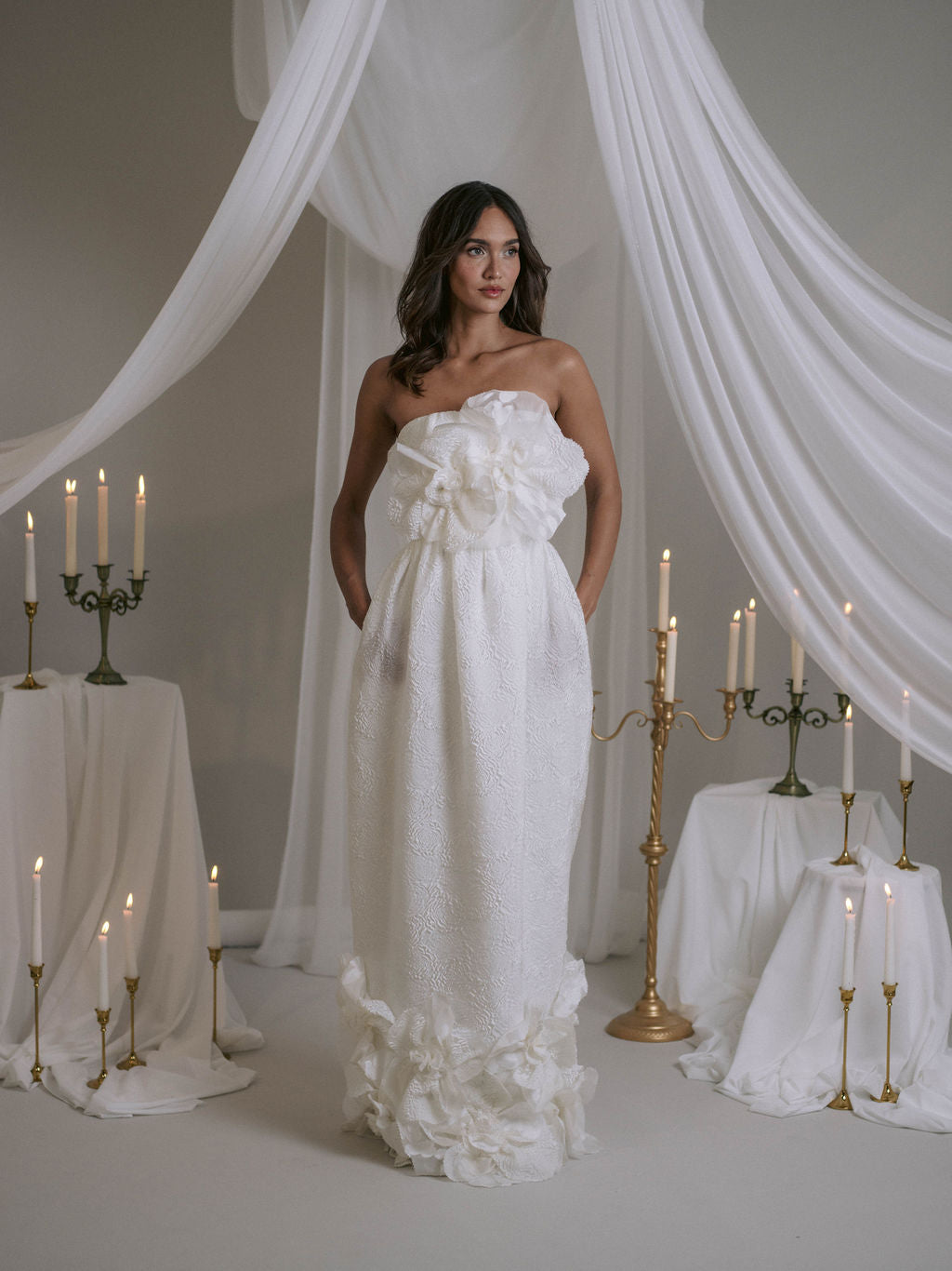 Rime Arodaky Bridal Violet robe de mariée bustier à poches