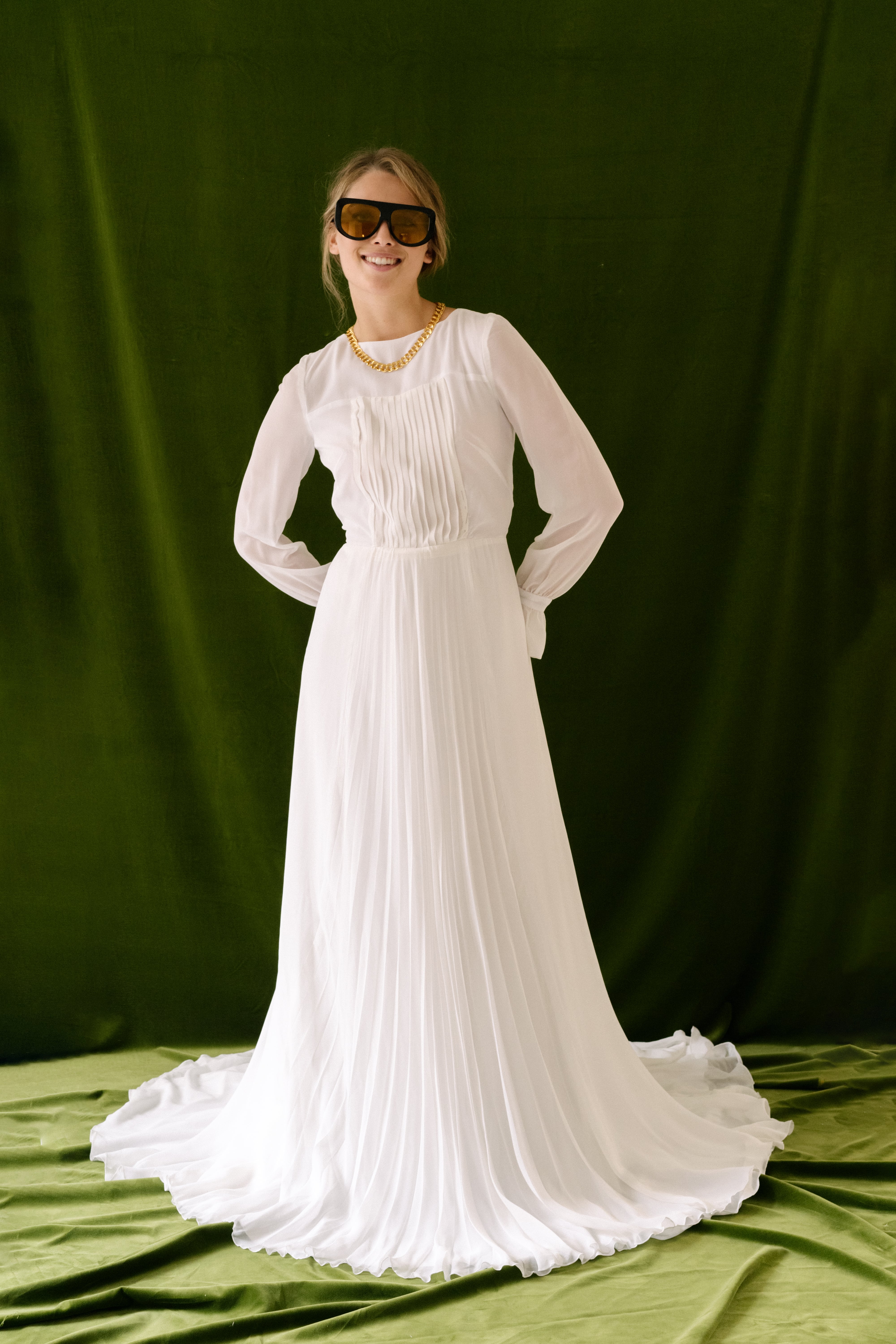 Maison Floret Sur-mesure Elias robe de mariée plissée soie