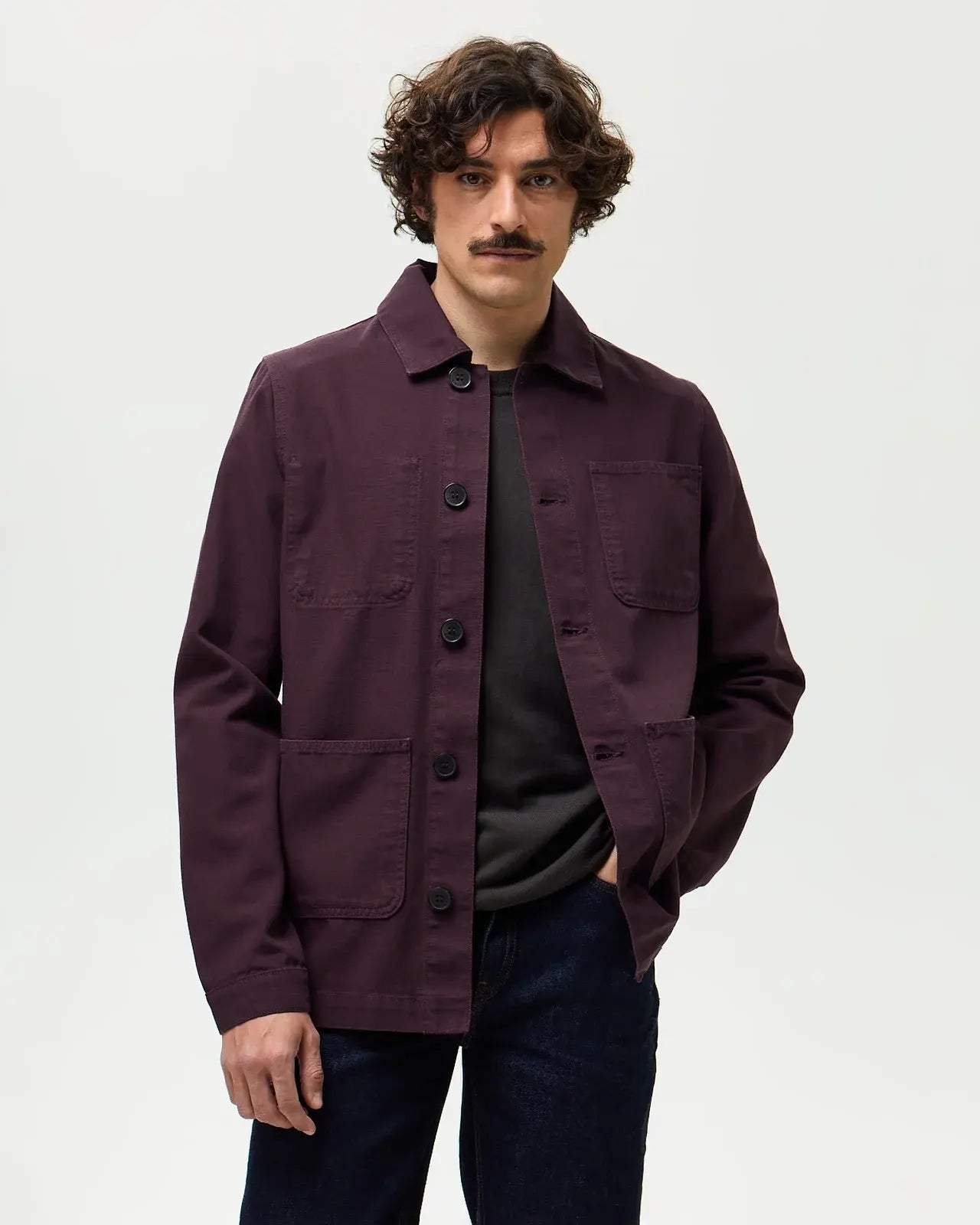 LAFAURIE Delaunay veste de peintre dark prune coton