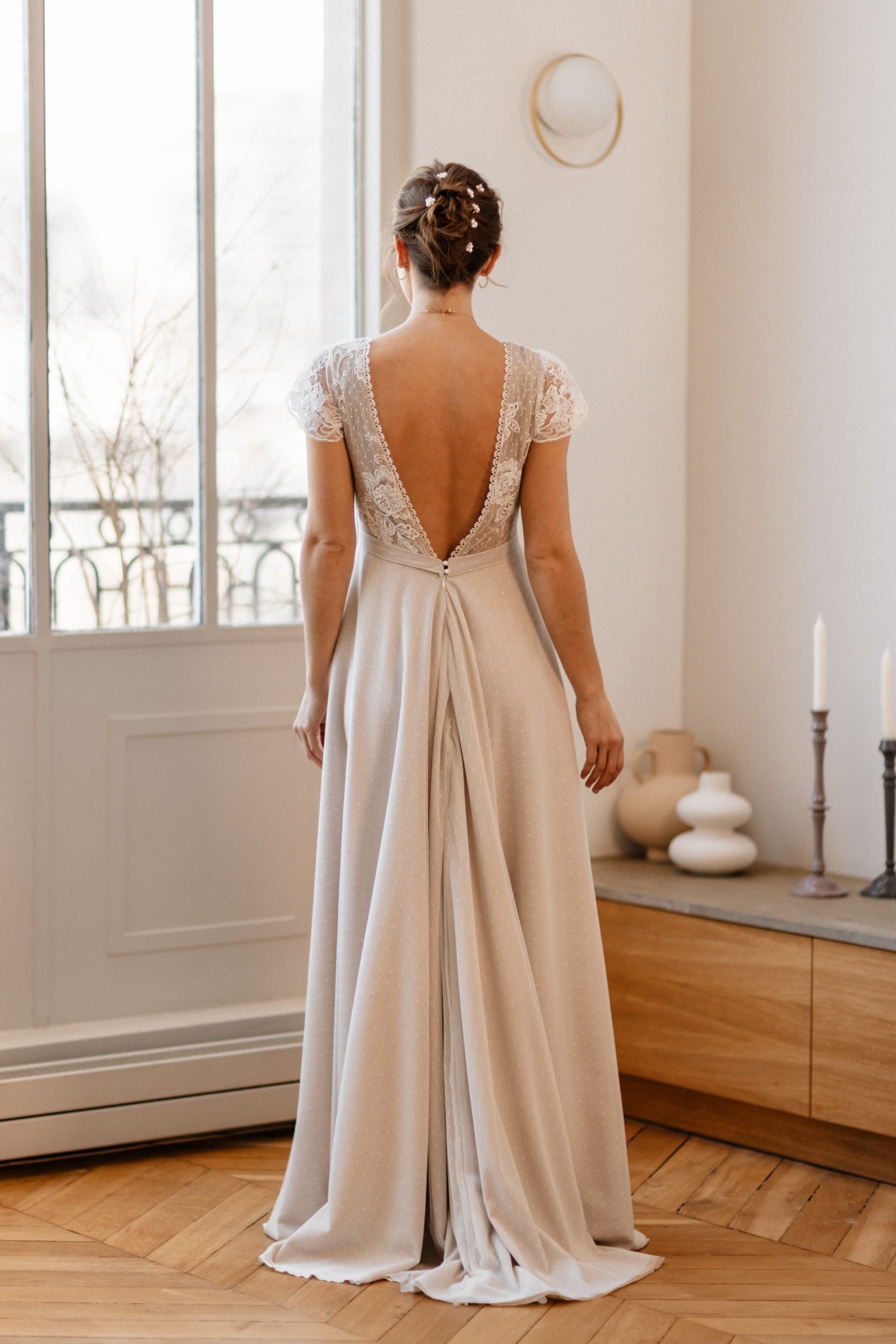 Le Jour de Notre Oui CIEL ROSE robe mariée rose tulle