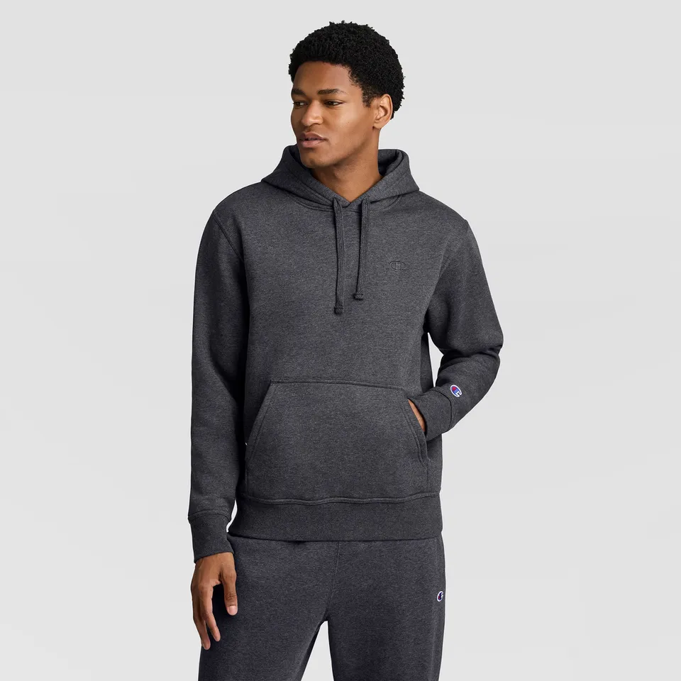 Champion Powerblend C Logo sweat à capuche gris coupe classique