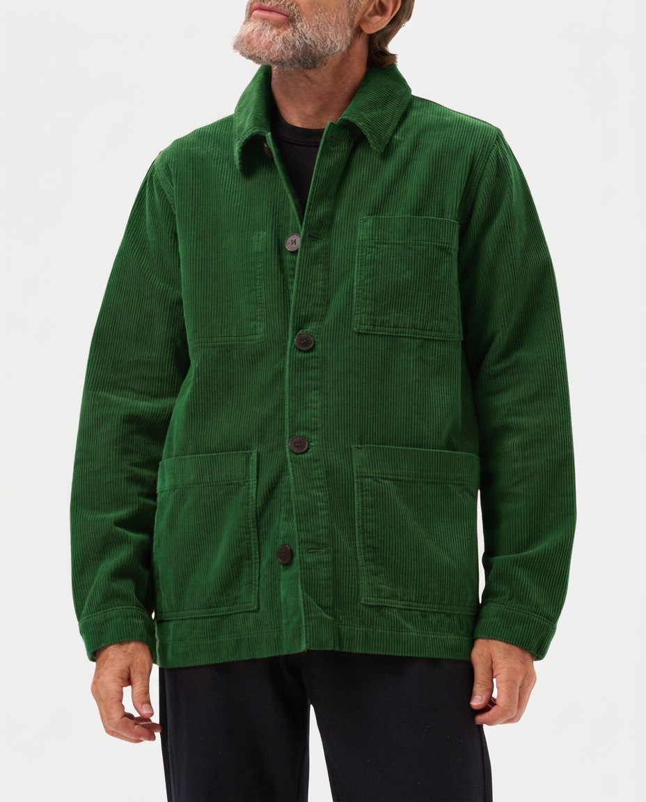 LAFAURIE Esteve veste de peintre velours vert mousse