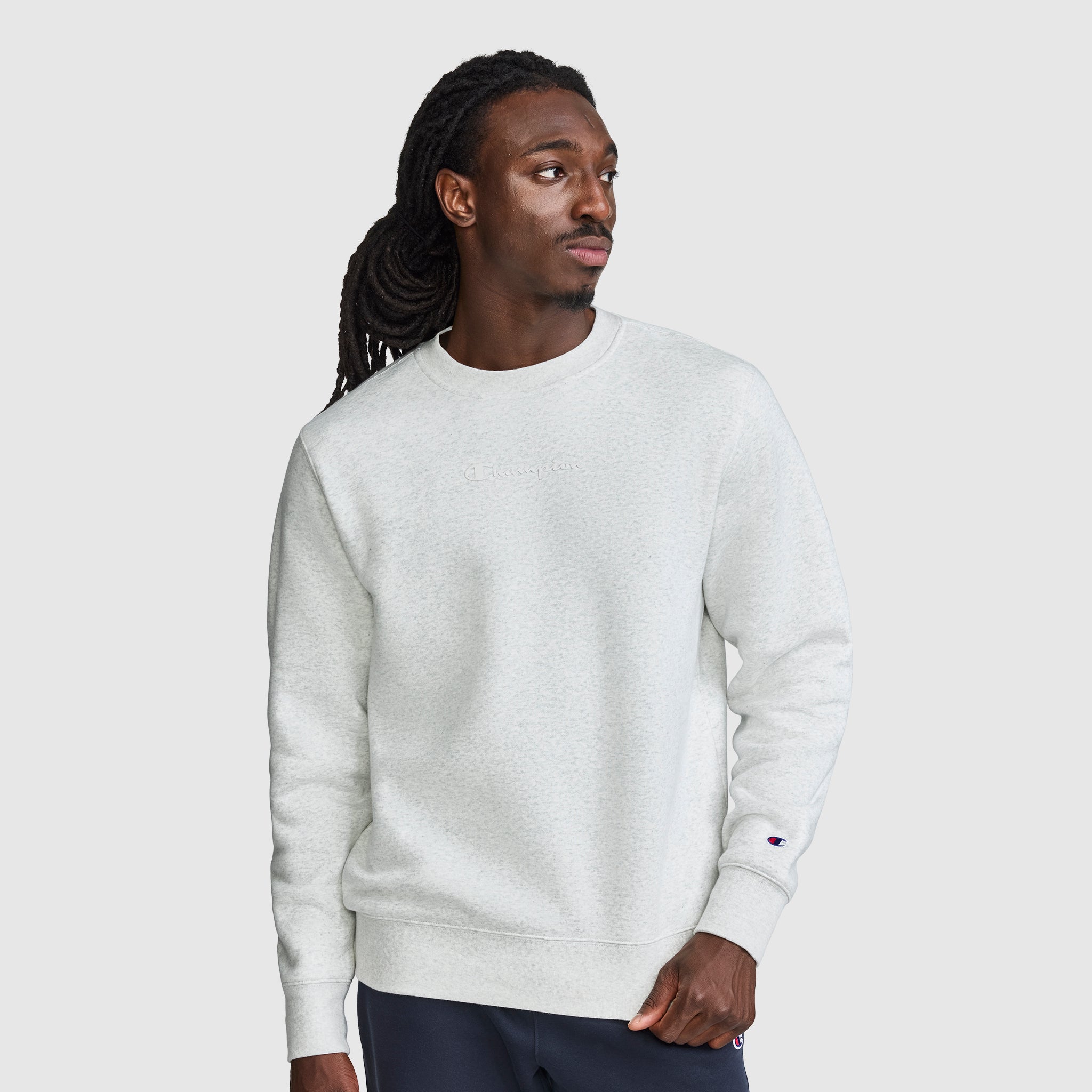 Champion Powerblend Crewneck sweat homme gris molleton
