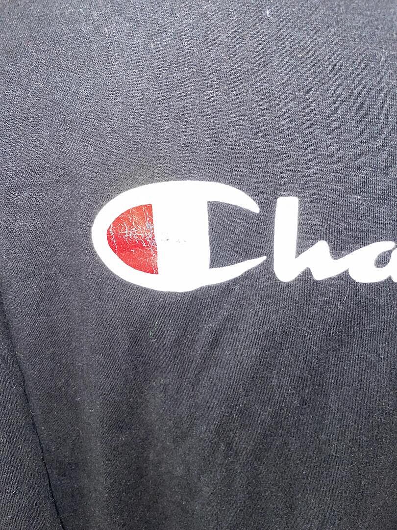Champion Classic Graphic T-Shirt script logo noir manches longues