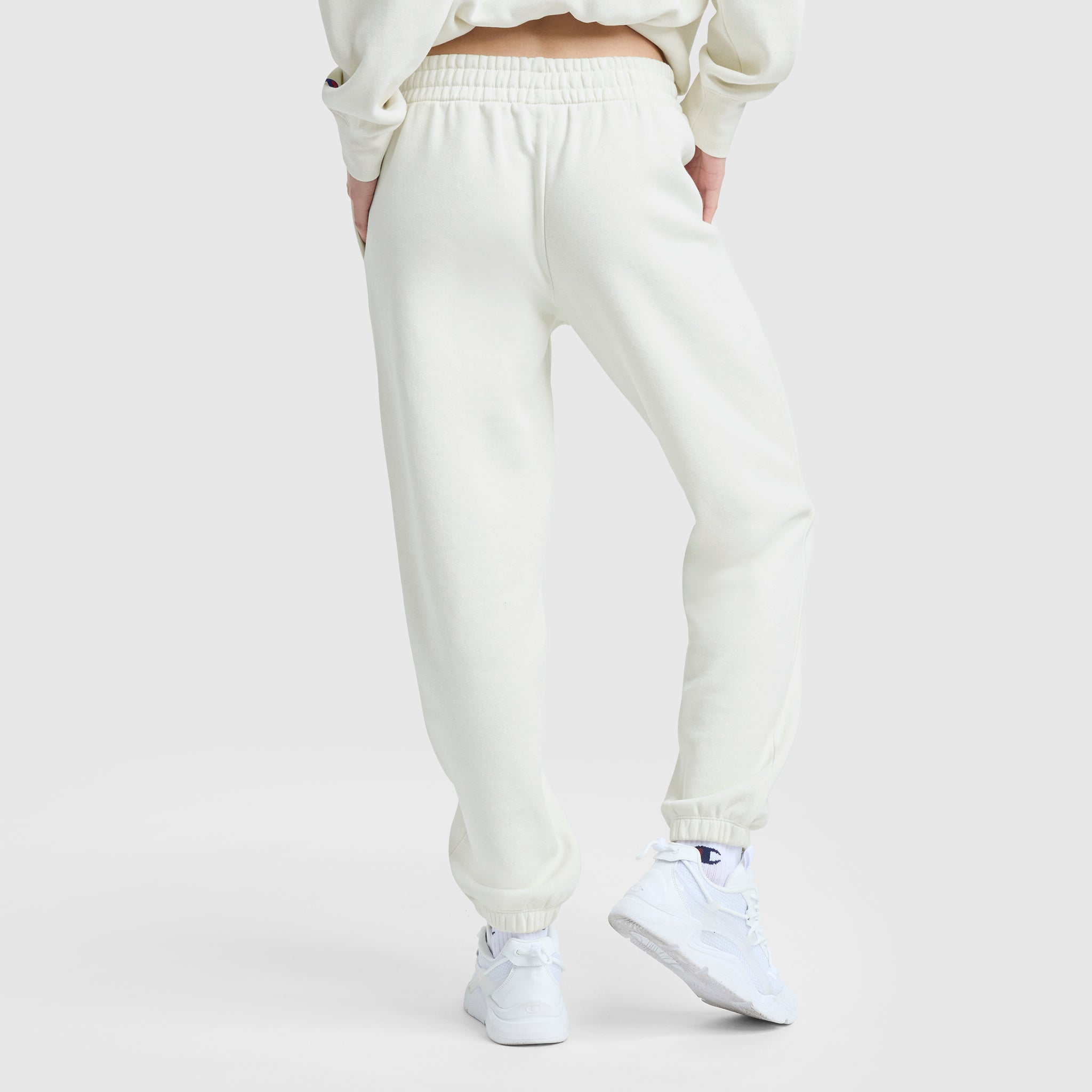 Champion Powerblend Oversized Sweatpants C Logo jogging écru molleton