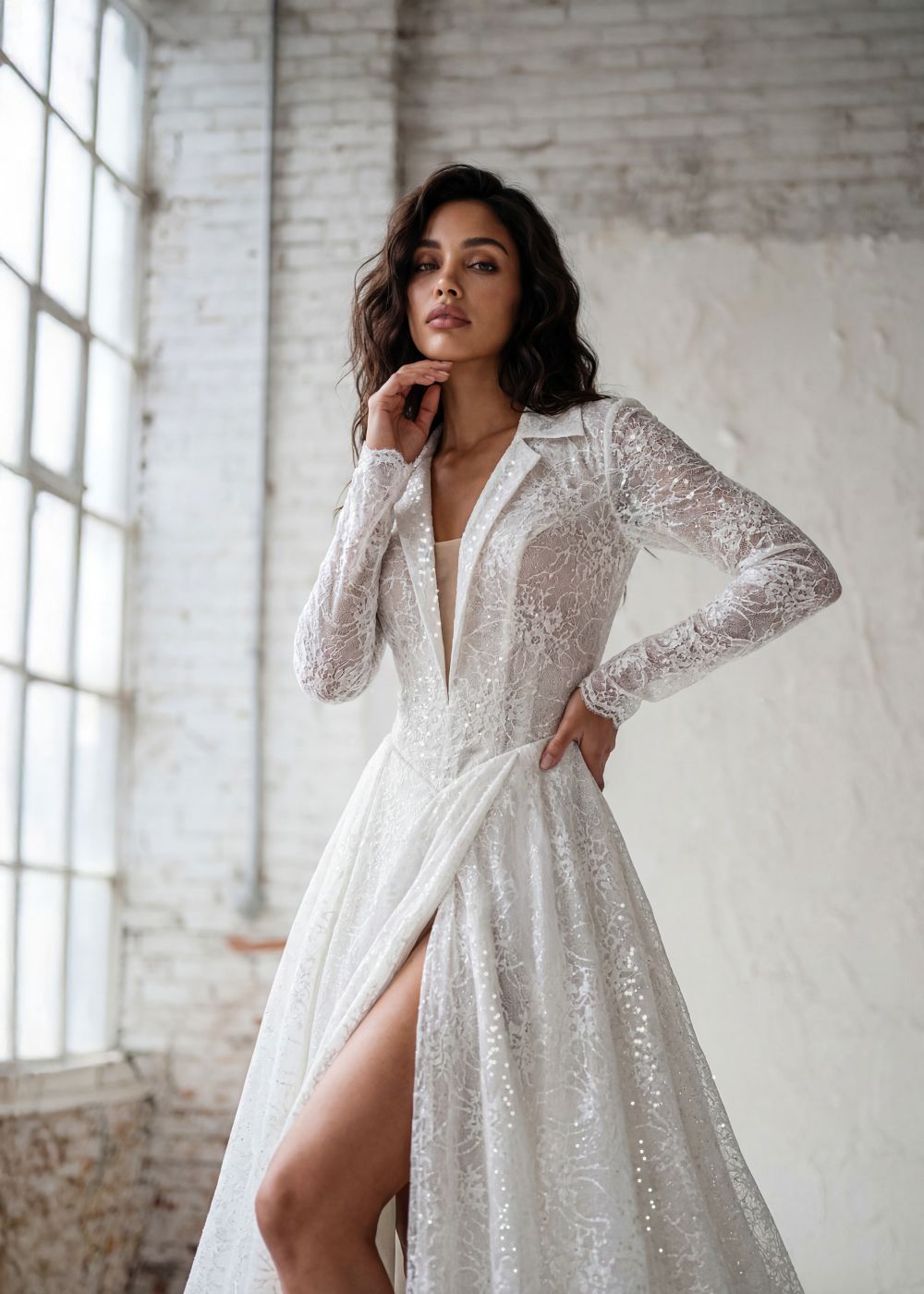 Hervé Paris Promise Paola robe de mariée blanche longue