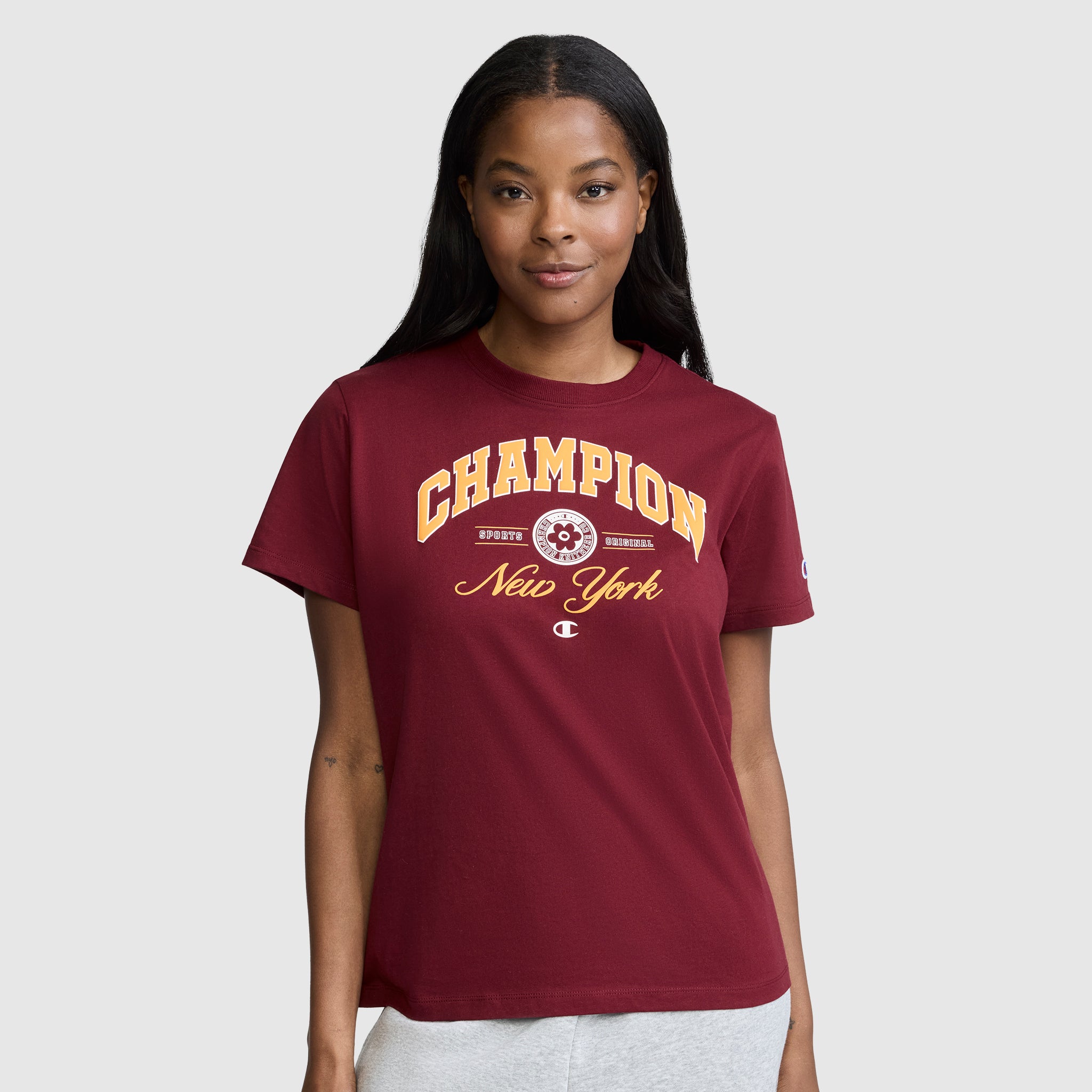 Champion New York Flower t-shirt coton Cabernet