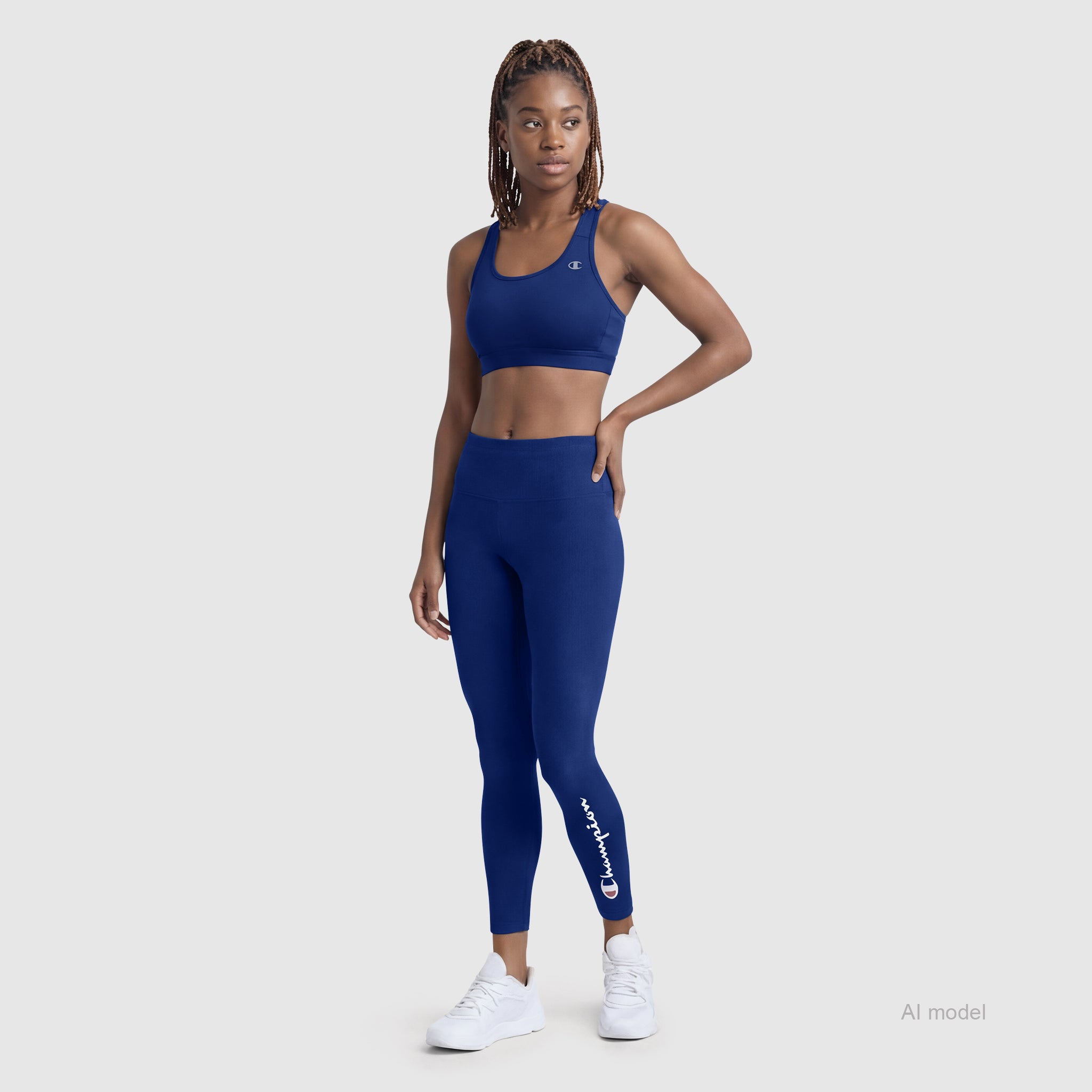 Champion Compression C Logo brassière de sport bleu profond maintien modéré