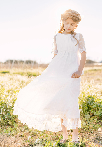 Le Jour de Notre Oui Thelma Blanc robe cortège enfant tulle