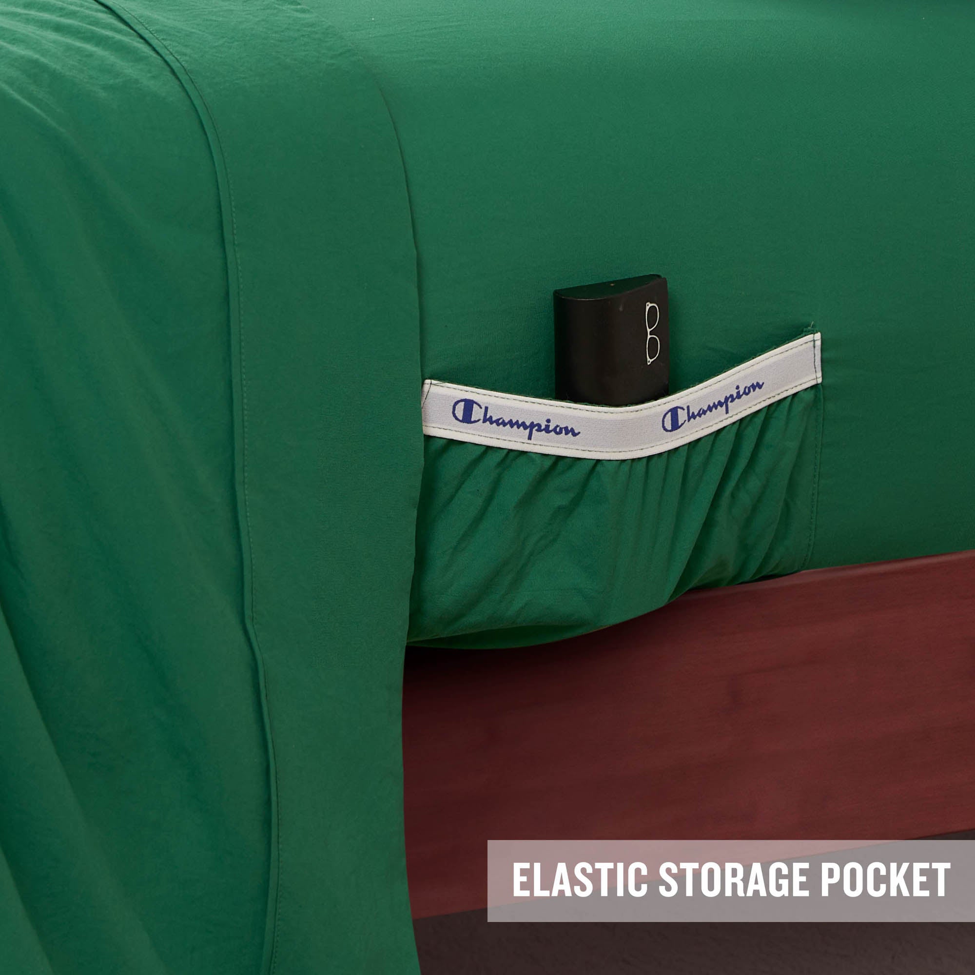 Champion Peak Comfort parure de draps verte Queen microfibre